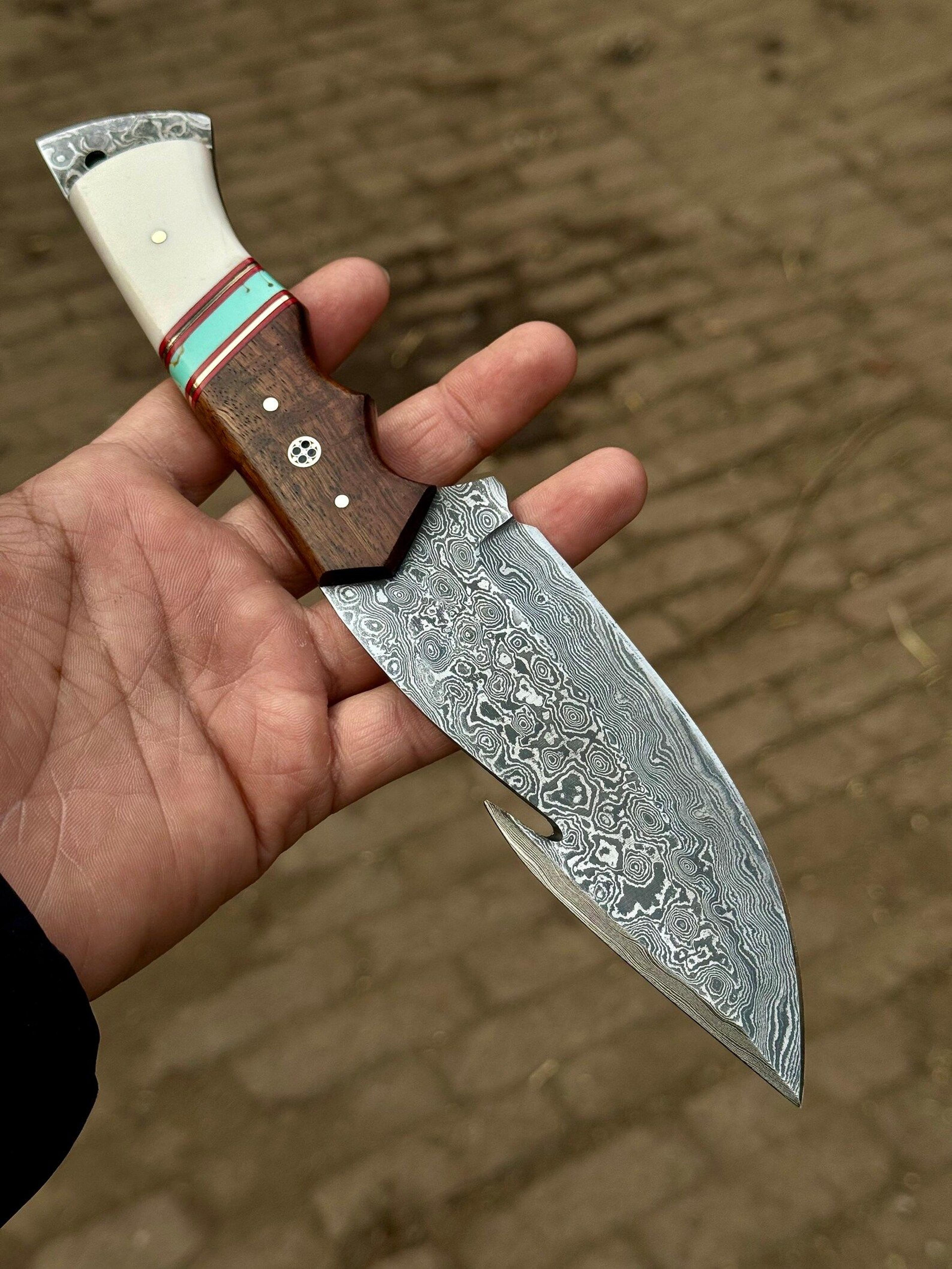 Handmade Bearing Steel Hunting Knife With Resin Rosewood Handle Full Tang Fixed Blade Knife Cus 9