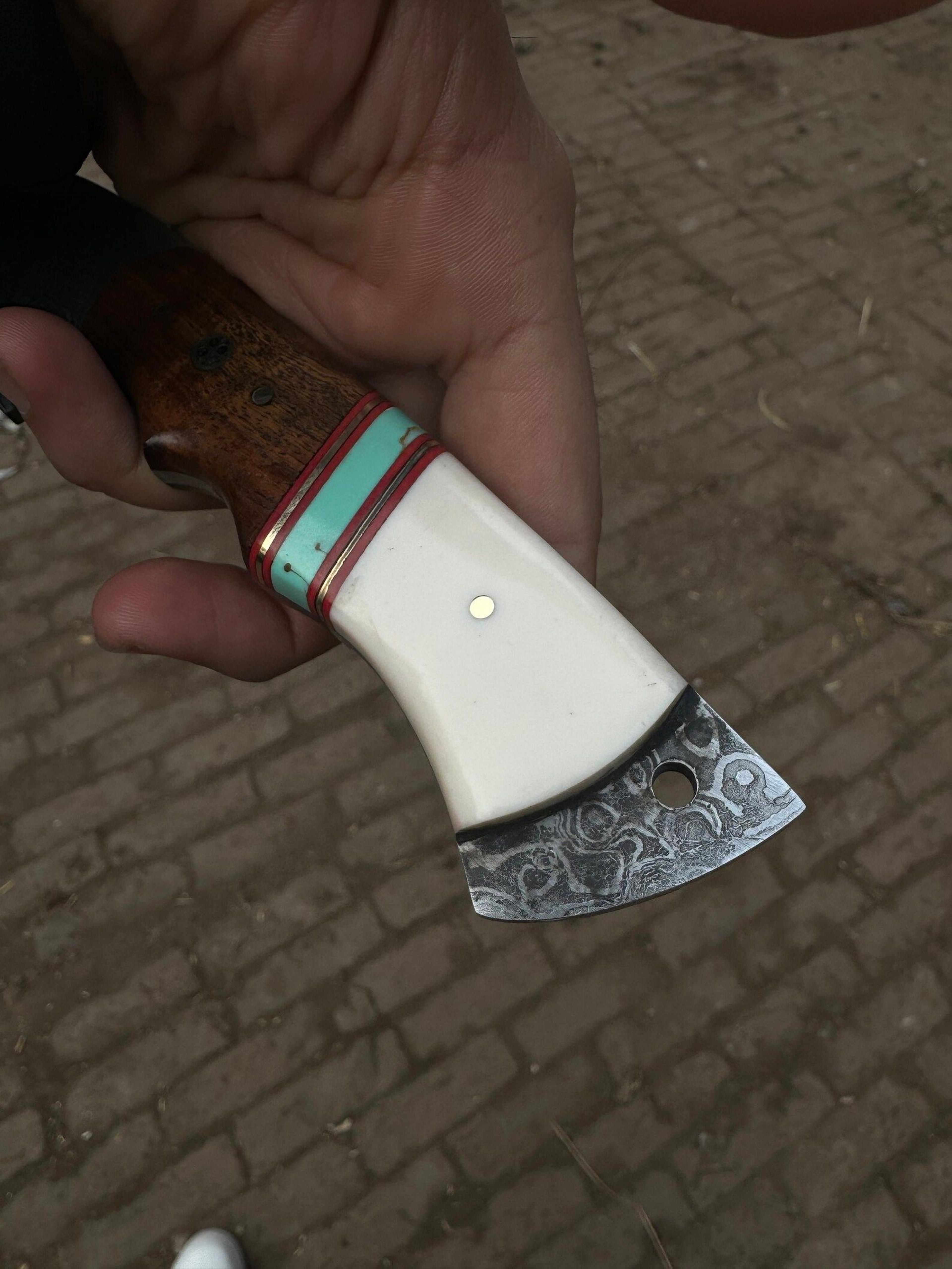 Handmade Bearing Steel Hunting Knife With Resin Rosewood Handle Full Tang Fixed Blade Knife Cus 4