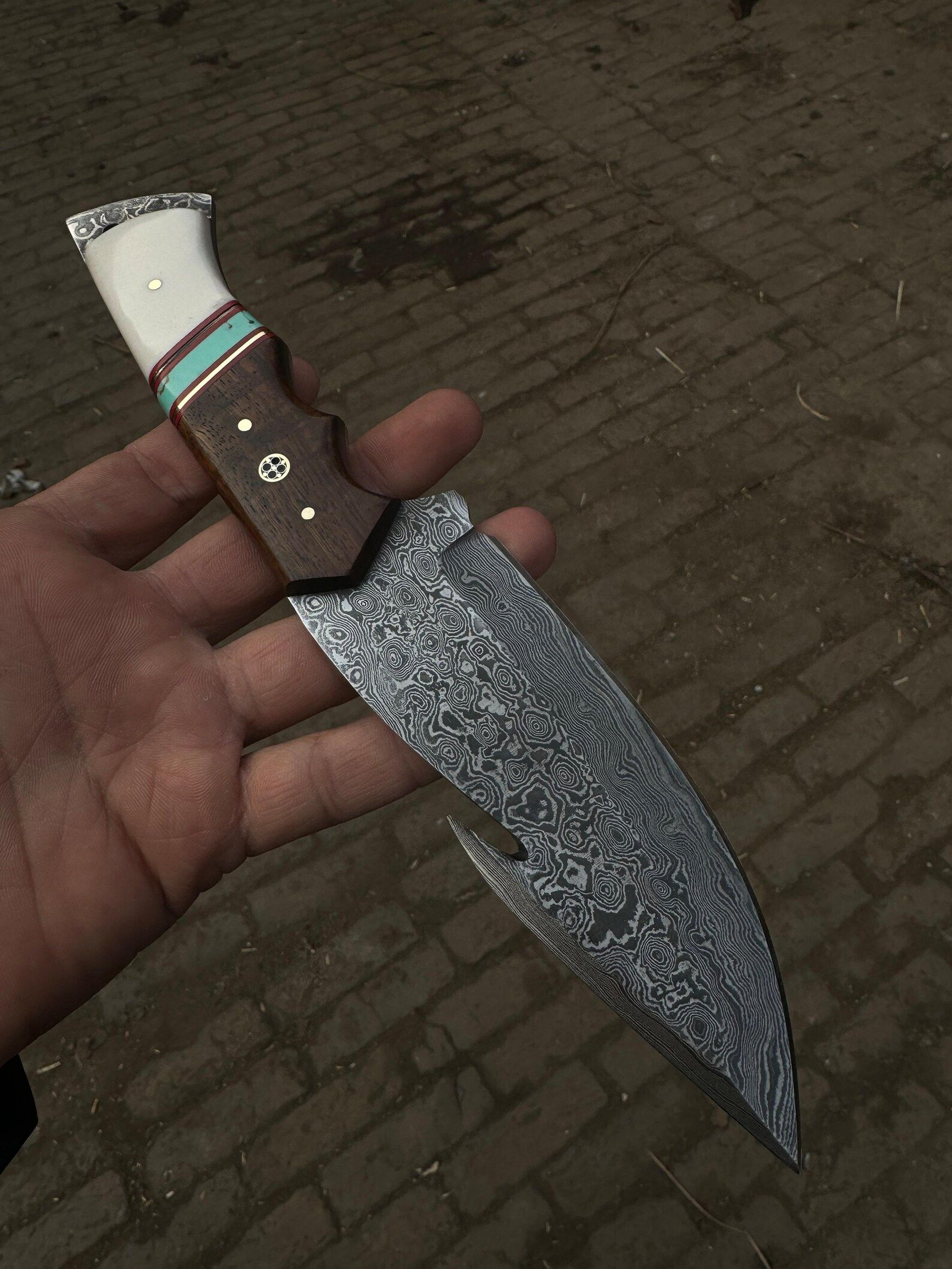 Handmade Bearing Steel Hunting Knife With Resin Rosewood Handle Full Tang Fixed Blade Knife Cus 5