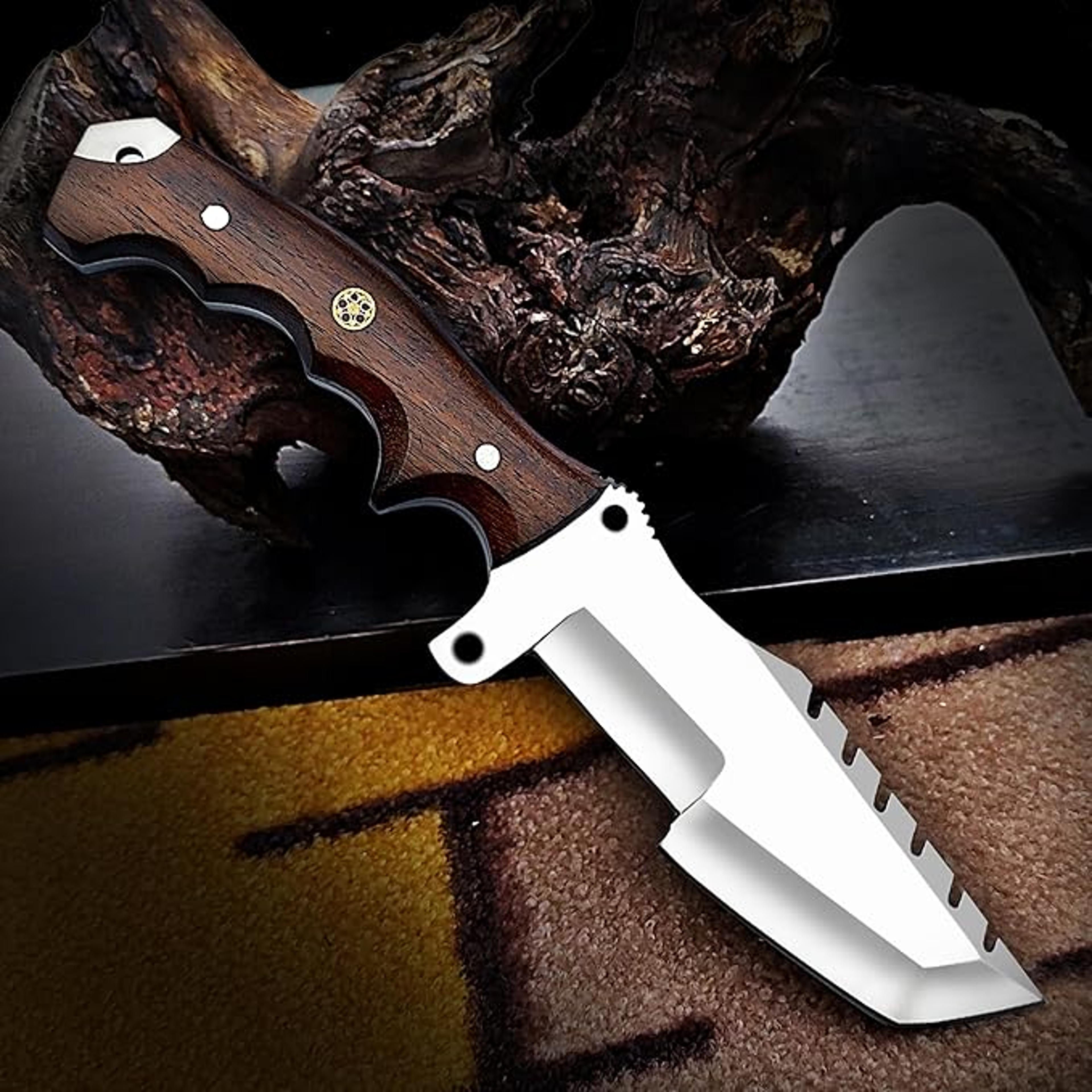 Handmade D2 Tracker Knife With Sheath For Outdoor Survival Camping Bushcraft  Fixed Blade Hunting K 3