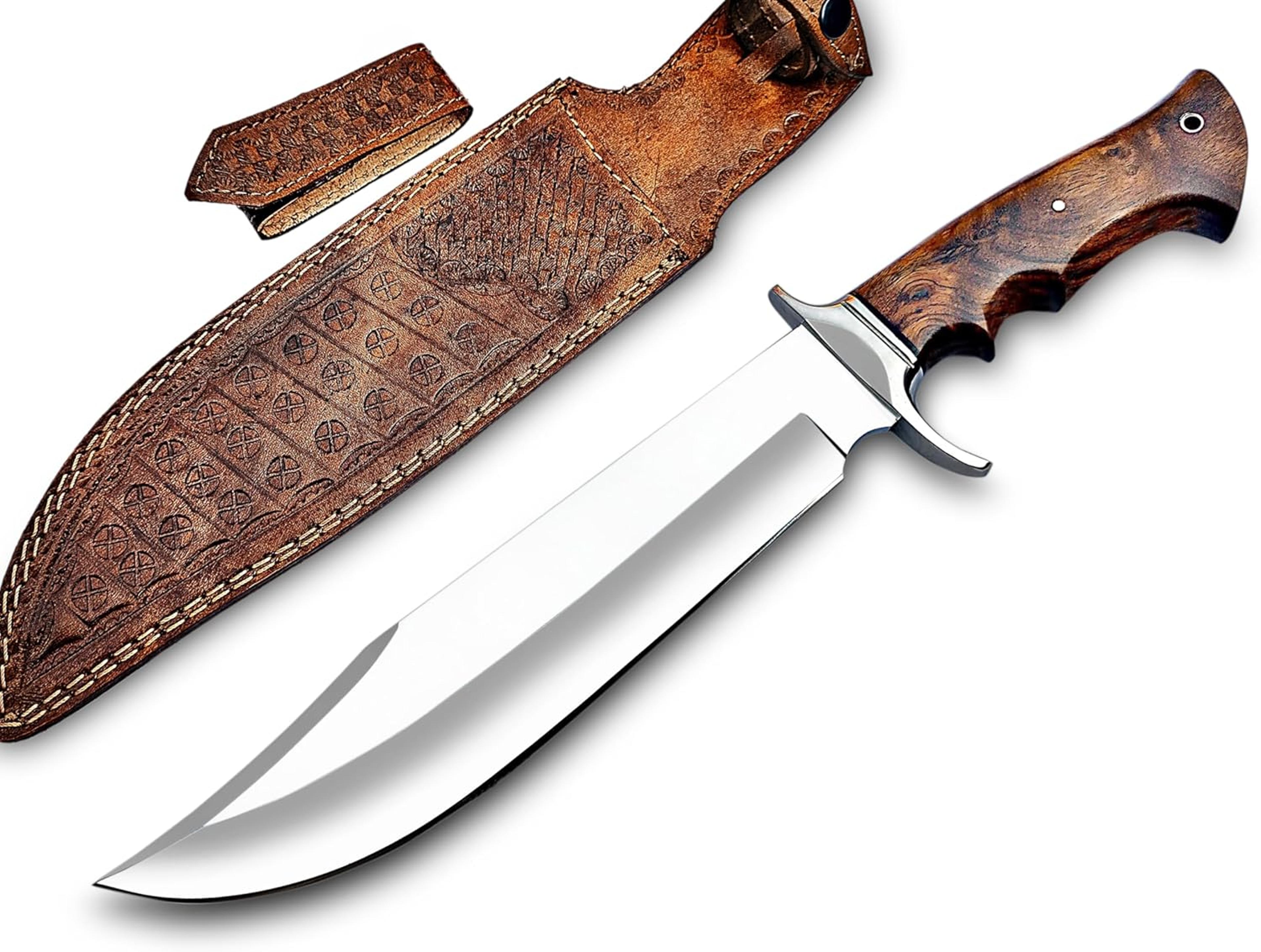 15 inches full tang handmade bowie knife. fixed blade hunting knife, skinning knife, camping knife, bushcraft knife