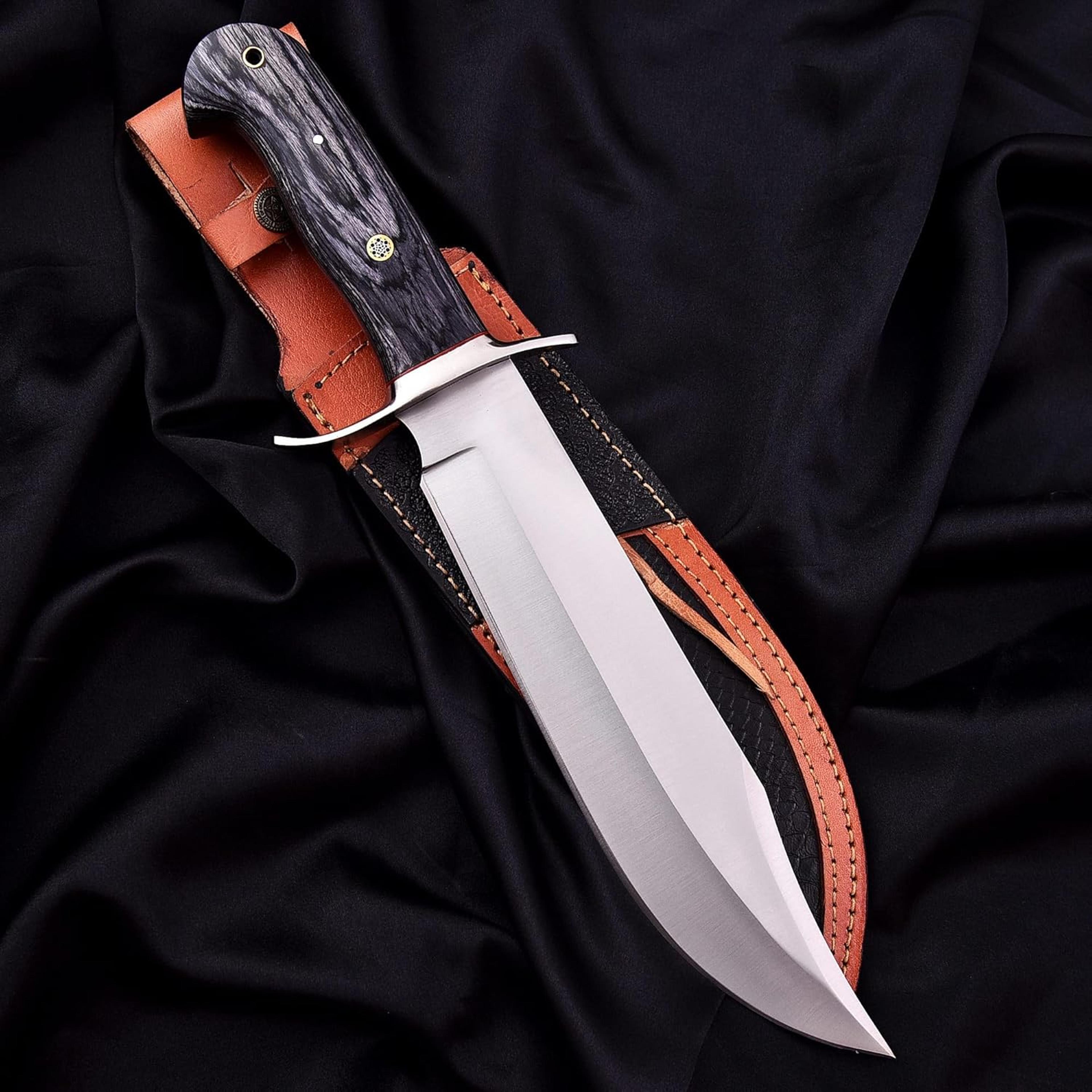 Handmade D2 Steel Bowie Knife 15 Inch Full Tang Fixed Blade Knife With Sheath  Hunting Knife With W 3