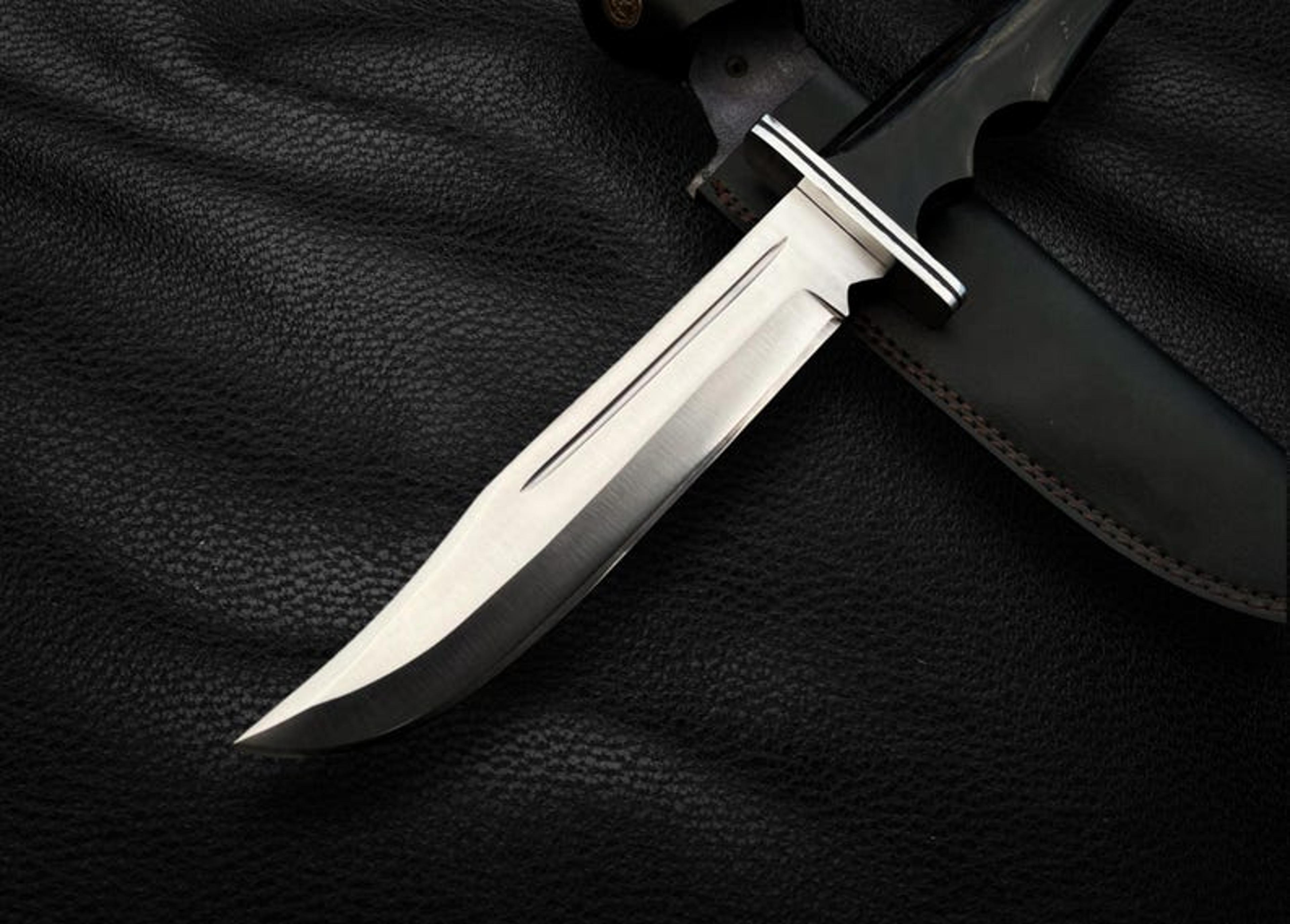 Handmade Scream Replica Knife With Leather Sheath  Buck 120 Ghost Face Knife  Movie Knife  Replica  1