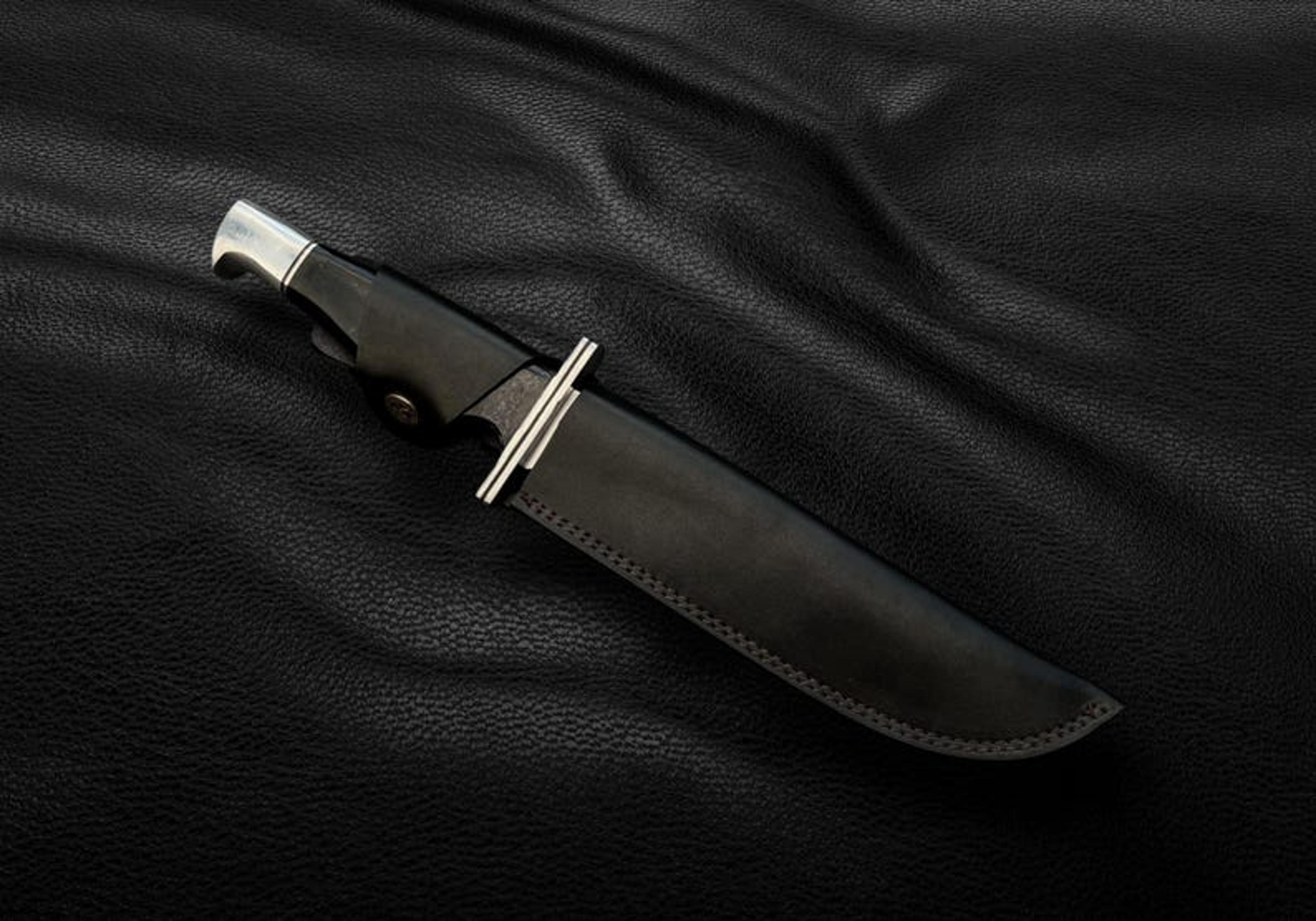 Handmade Scream Replica Knife With Leather Sheath  Buck 120 Ghost Face Knife  Movie Knife  Replica  2