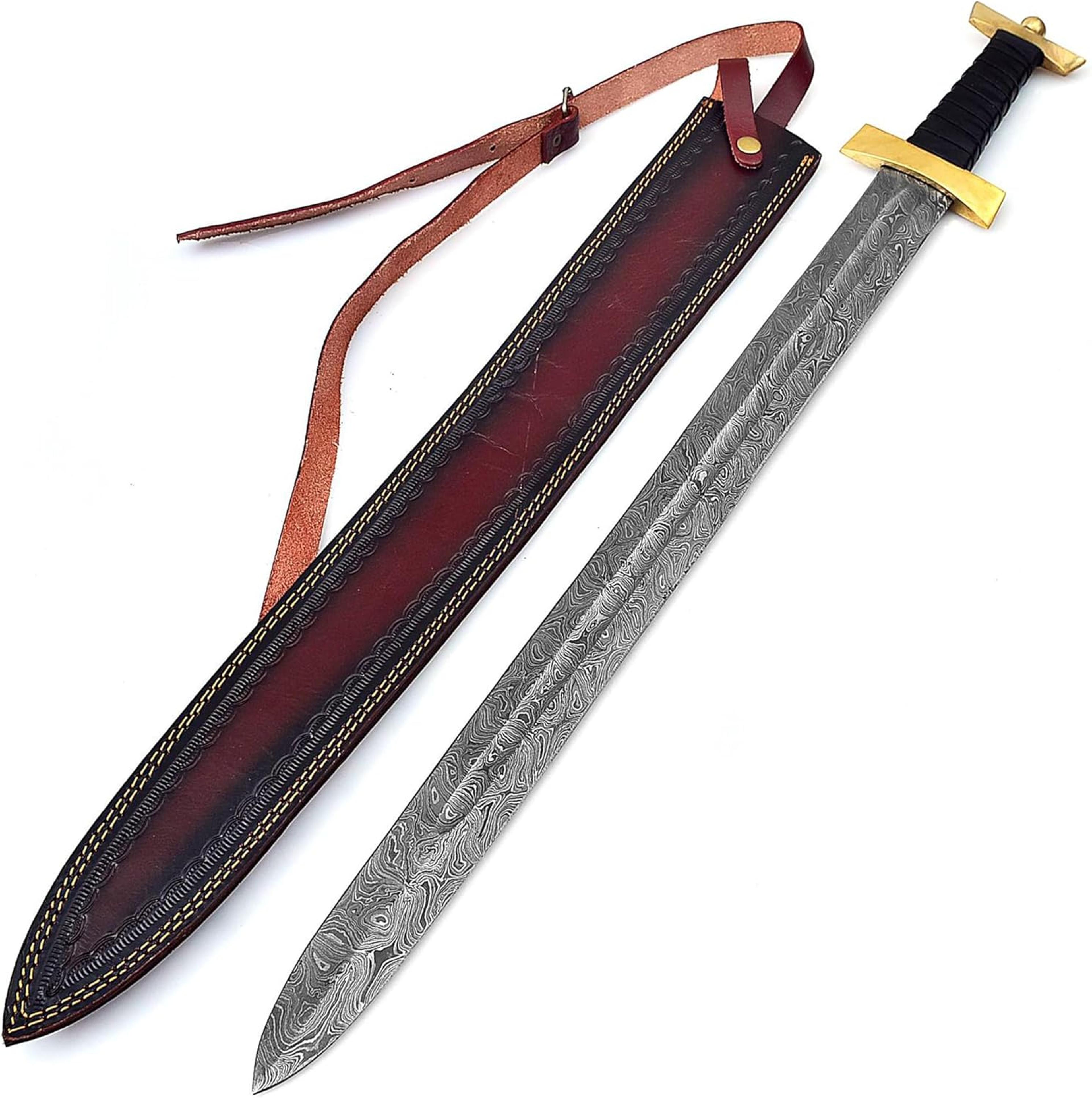 habson knife - hand forged damascus steel viking war sword - hunting sword for men a best gift on father's day