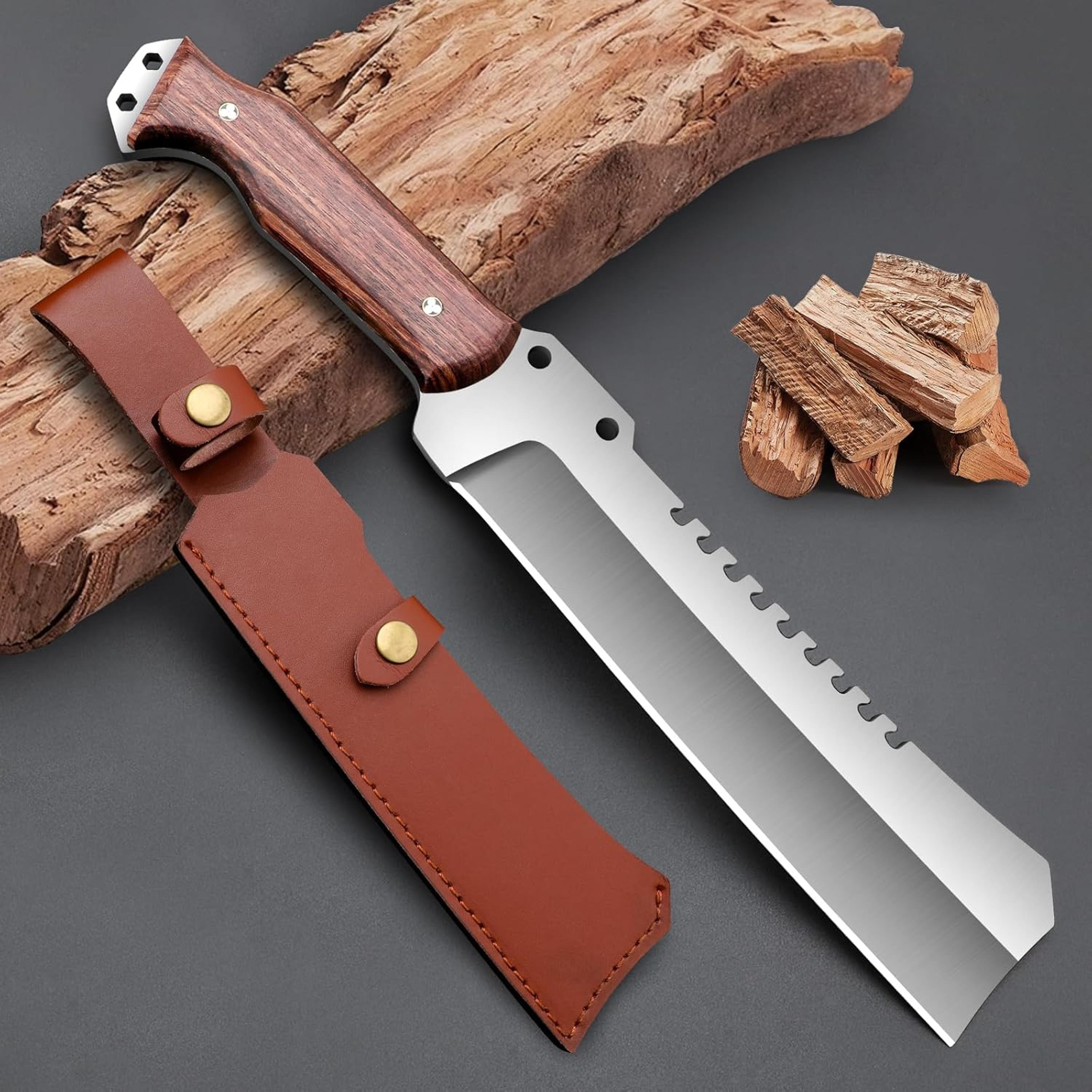 outdoor machete knife with sheath for cutting trees, for yard work and for machete ideal for gardening, camping