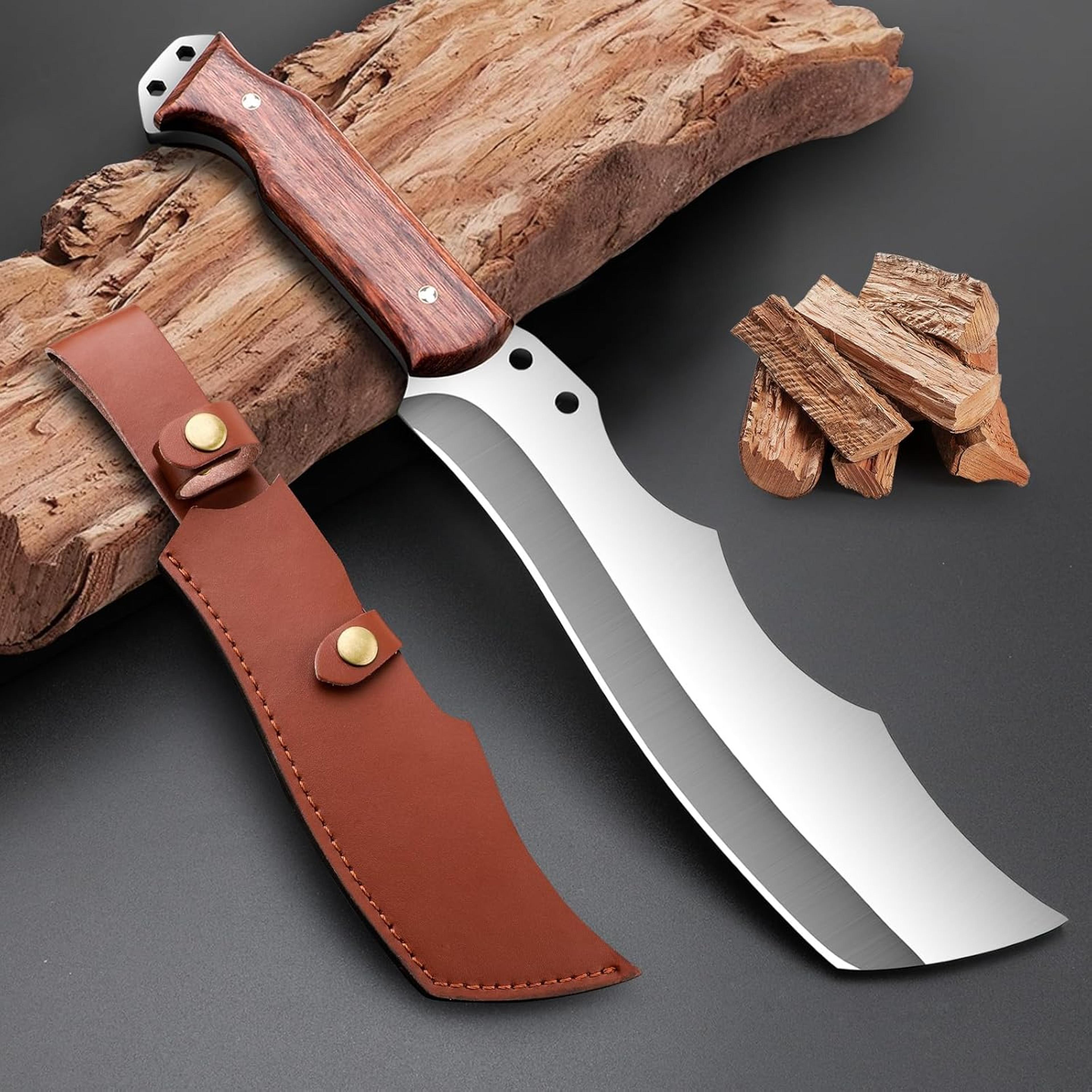 outdoor machete knife with sheath for cutting trees, for hard work and for survival machete ideal for gardening, camping