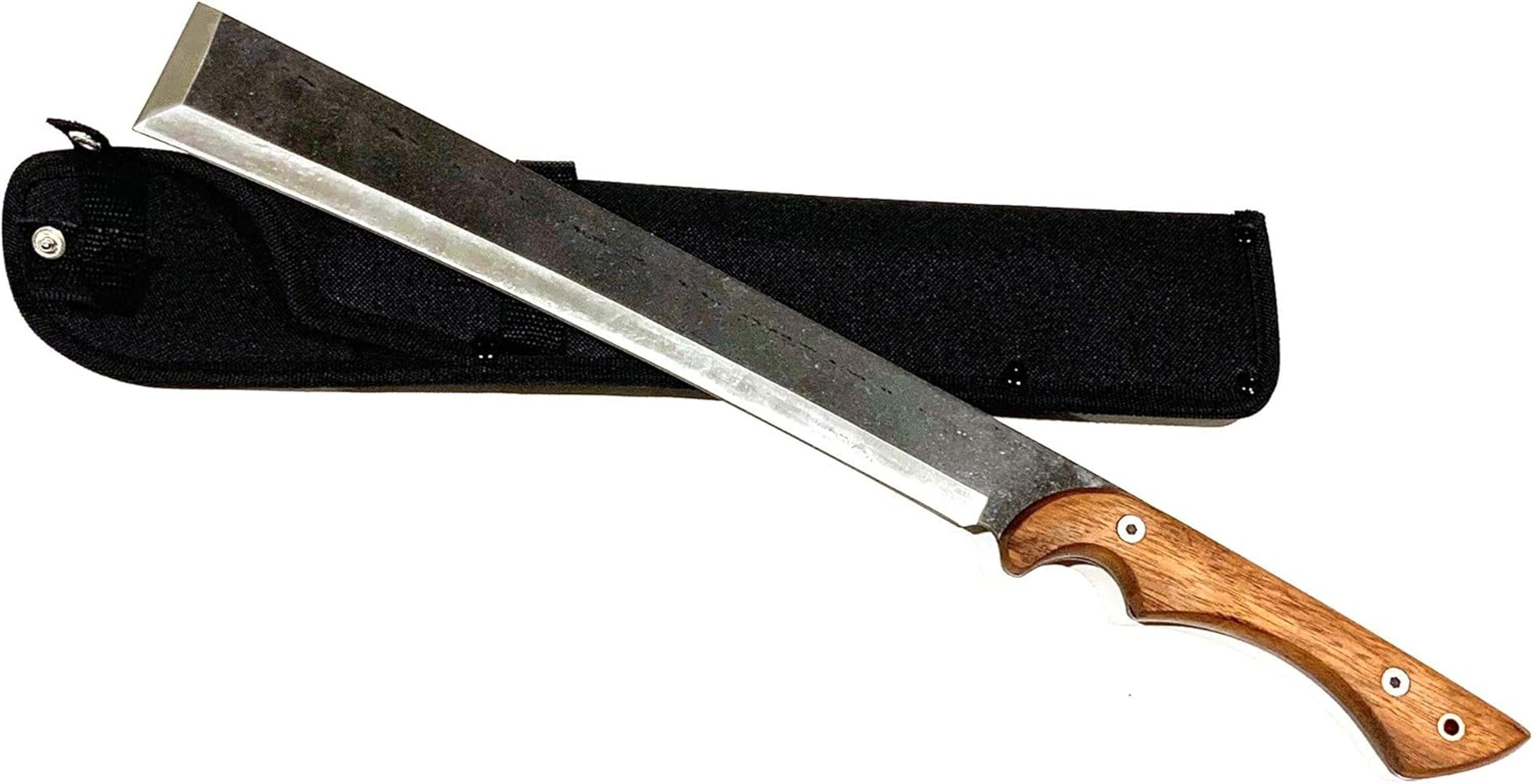 19.25" machete knife japanese nata tool - 440 stainless steel full tang blade - multi-function outdoor camping tool with