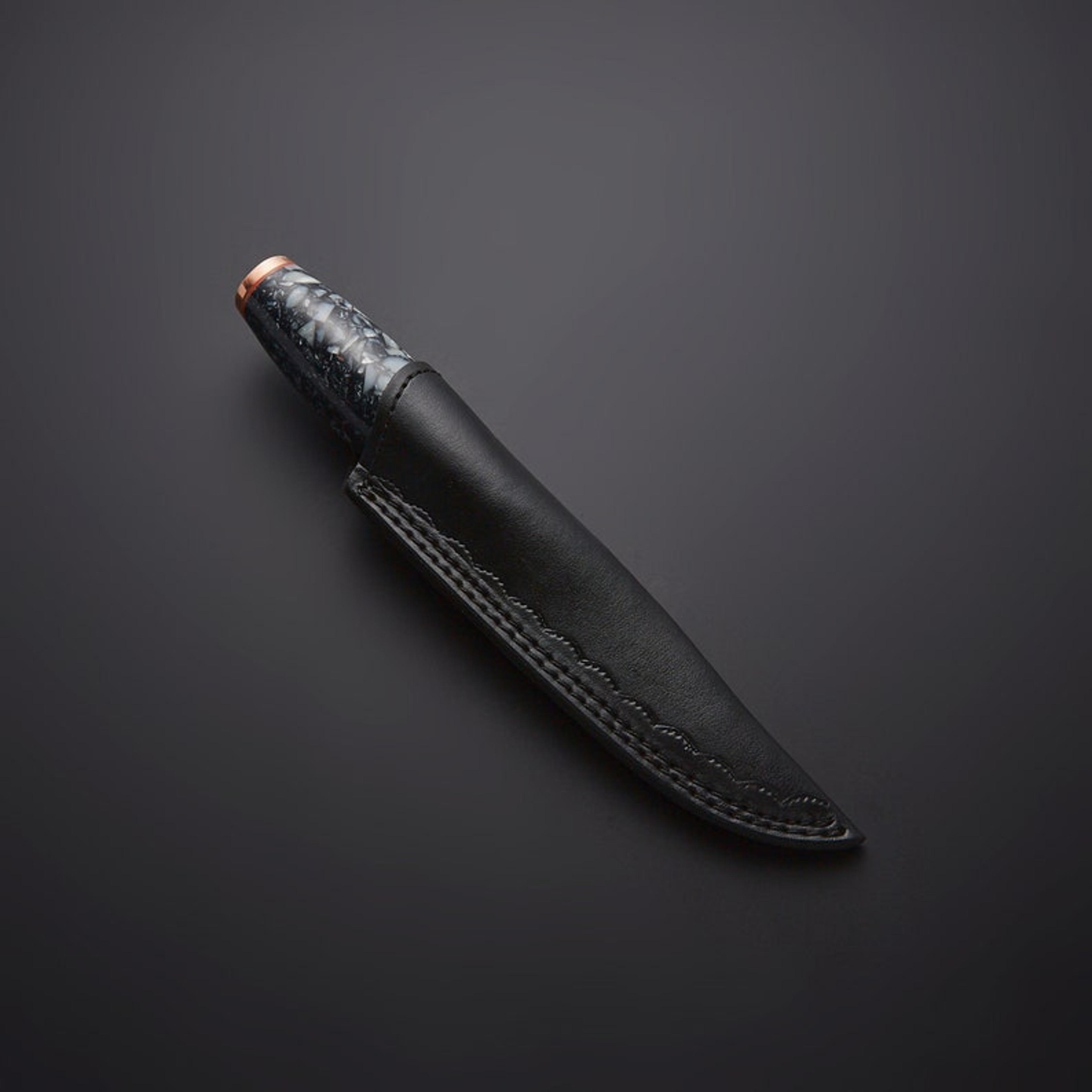 Tactical Hunting Knife with Leather Sheath