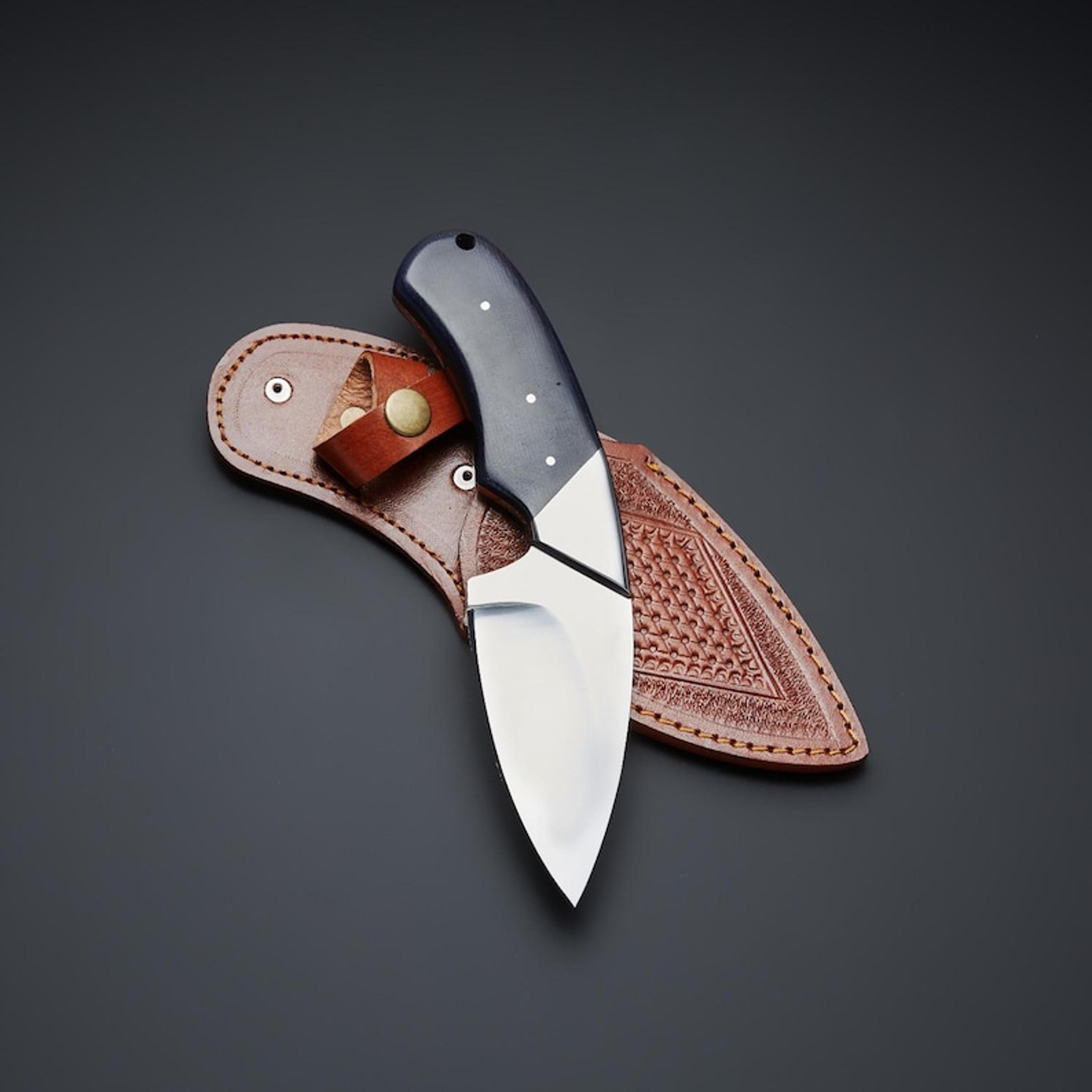custom hand forged - d2 tool steel - skinner knife - drop point - everyday carry - handmade - gift for him