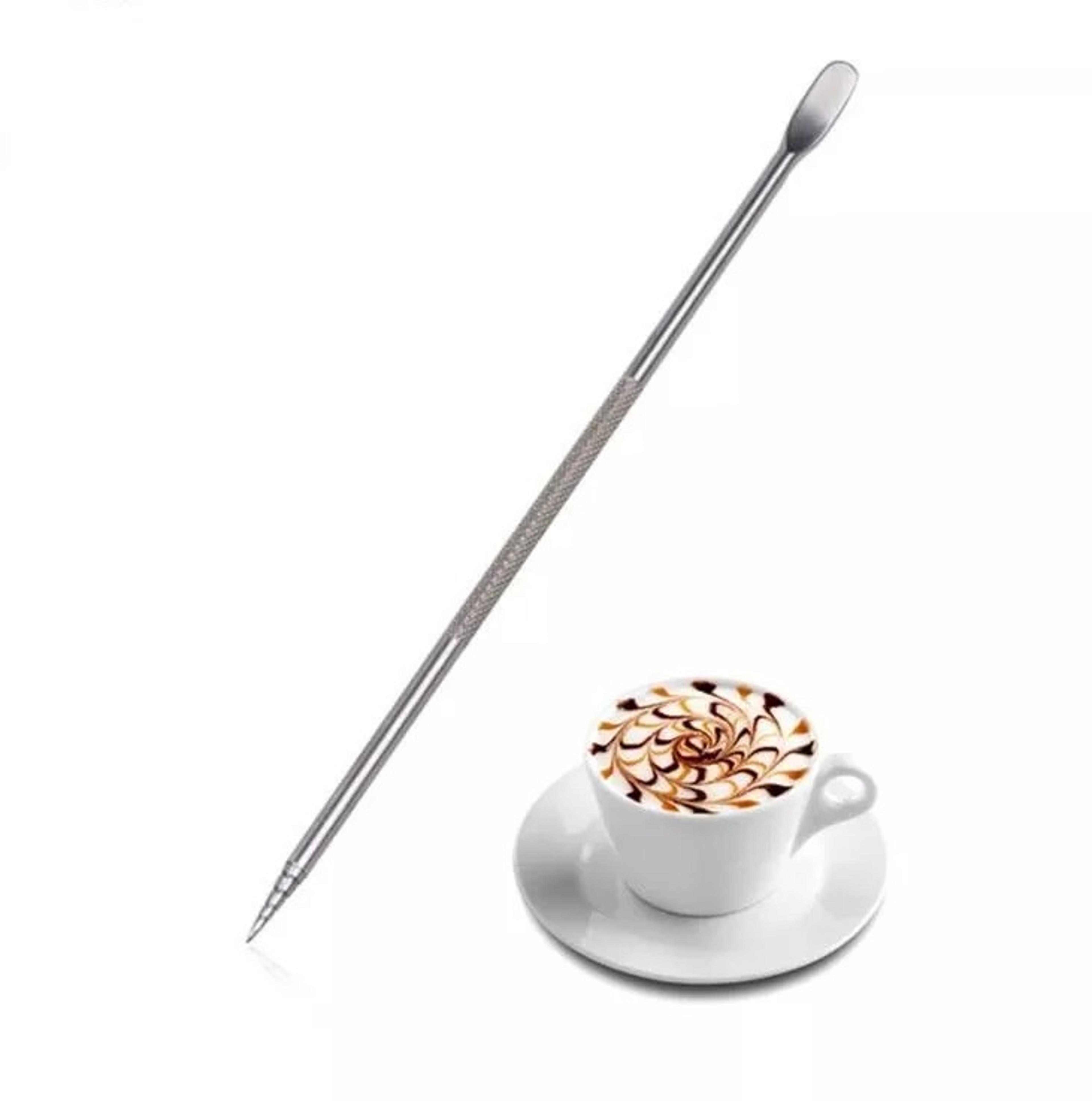coffee latte foam art pen needle stainless barista tool stainless steel pen