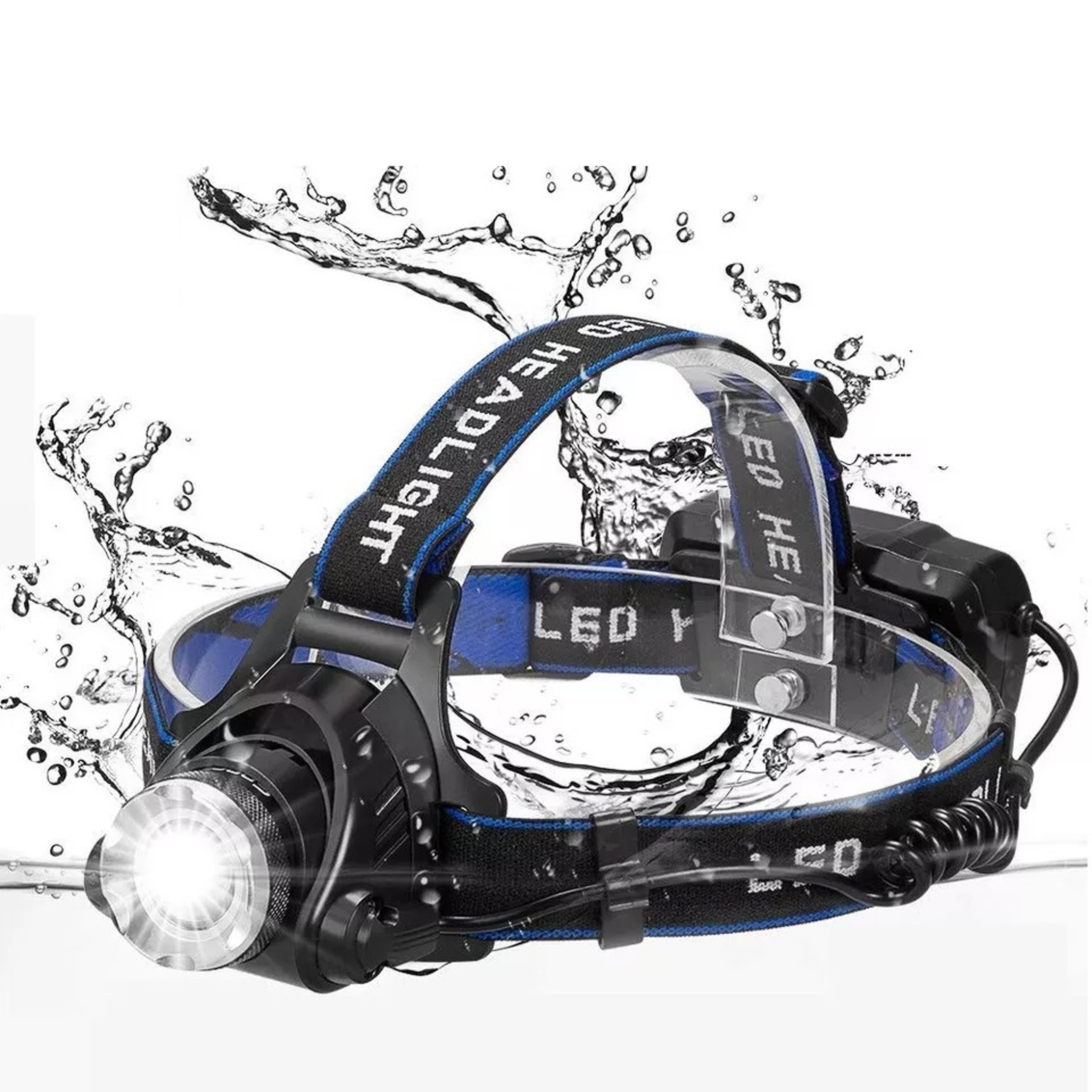 25000lm led headlamp rechargeable headlight zoomable head torch lamp flashlight