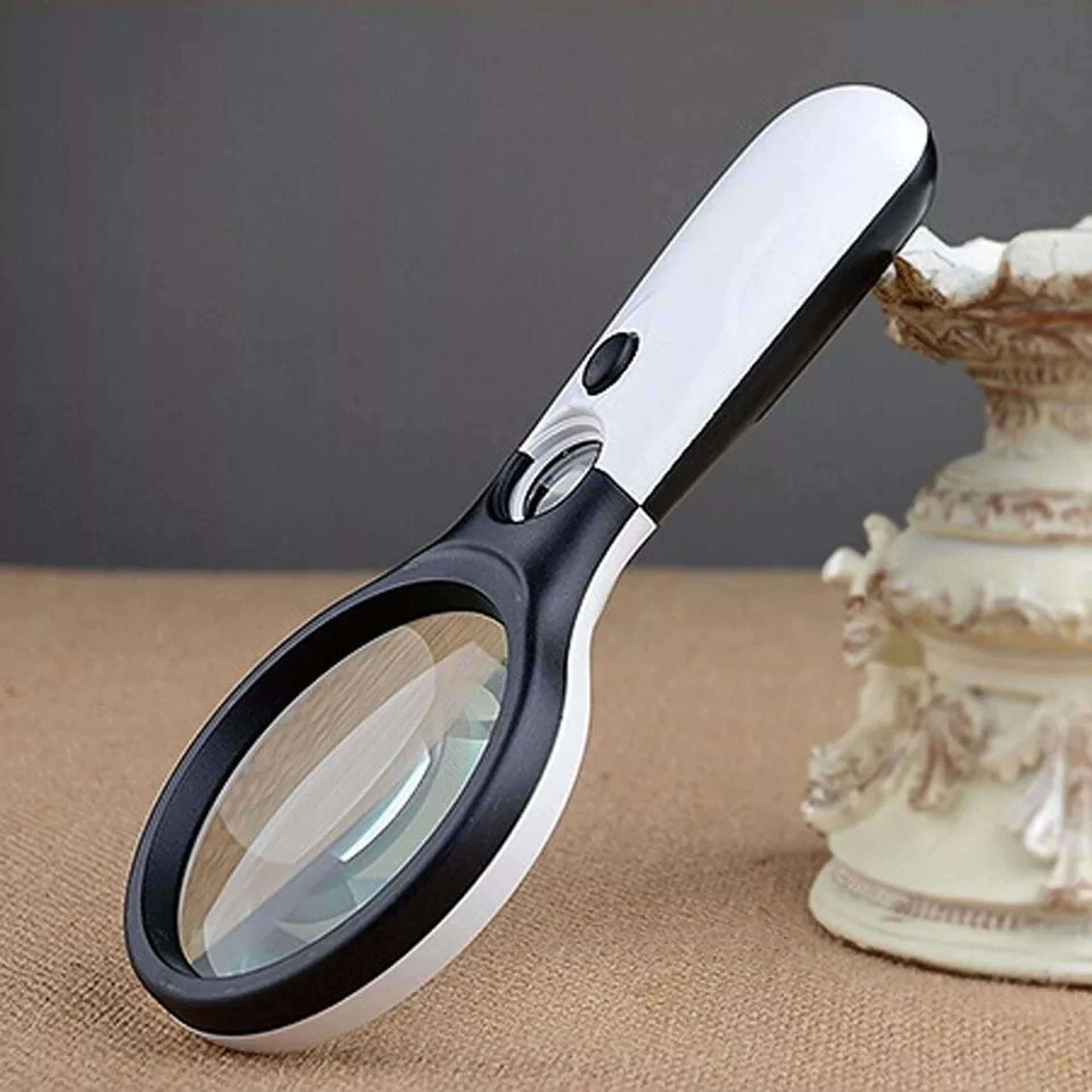 45x magnifying glass handheld magnifier 3 led light reading lens jewelry loupe