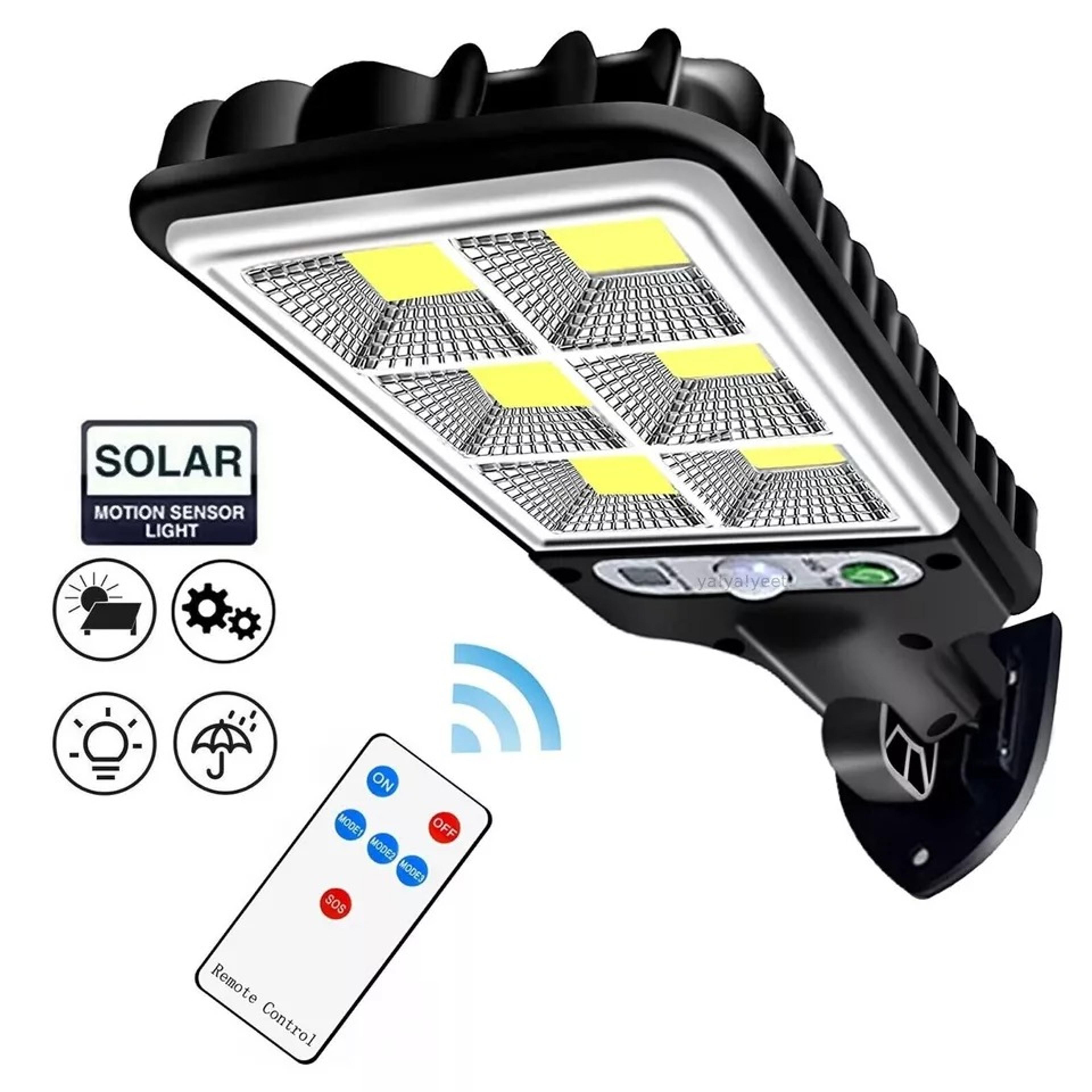 led solar light motion sensor 3 modes flood lamp outdoor street wall yard garden