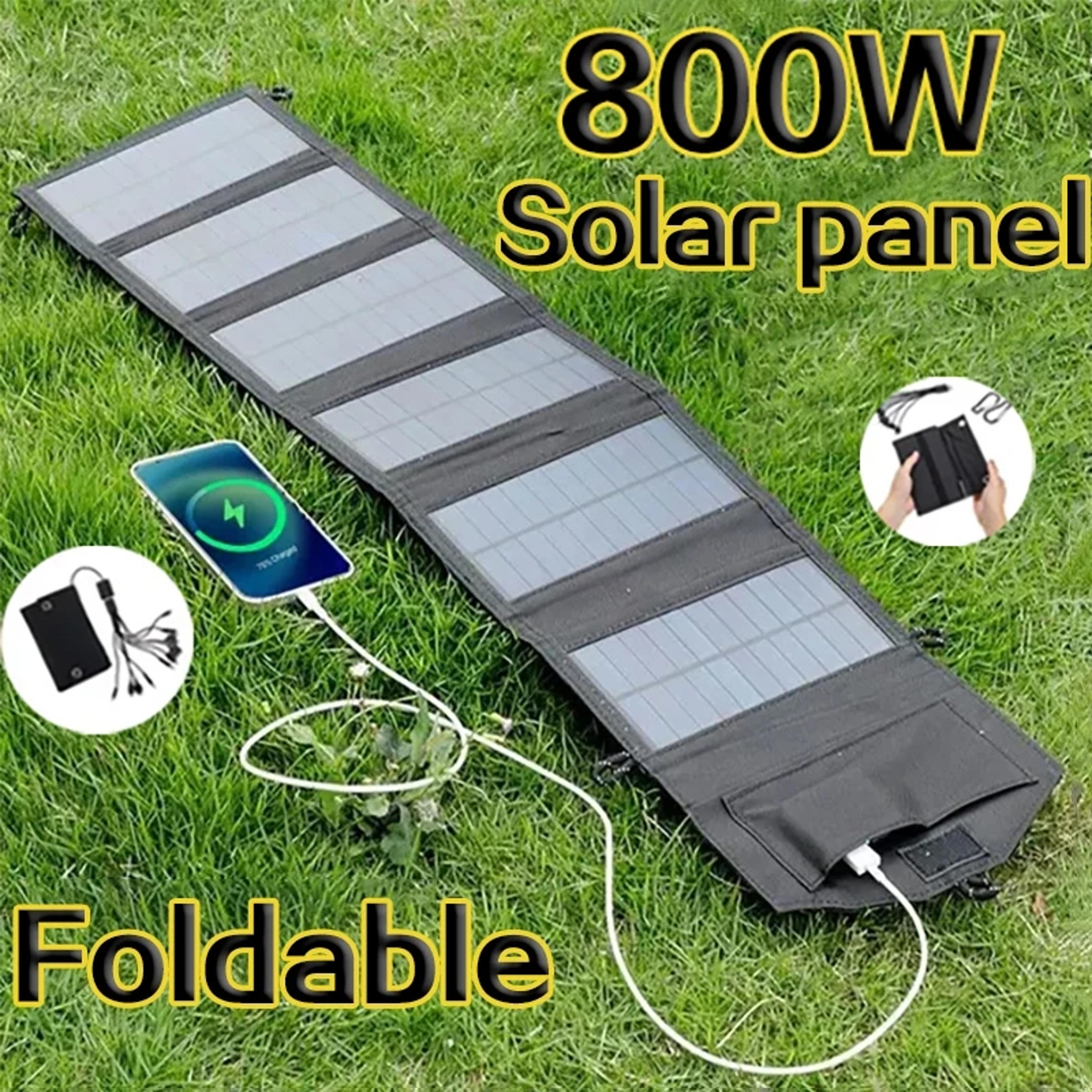 portable solar panels charger, foldable solar panel for full-time power supply, ideal for camping, hiking & travel