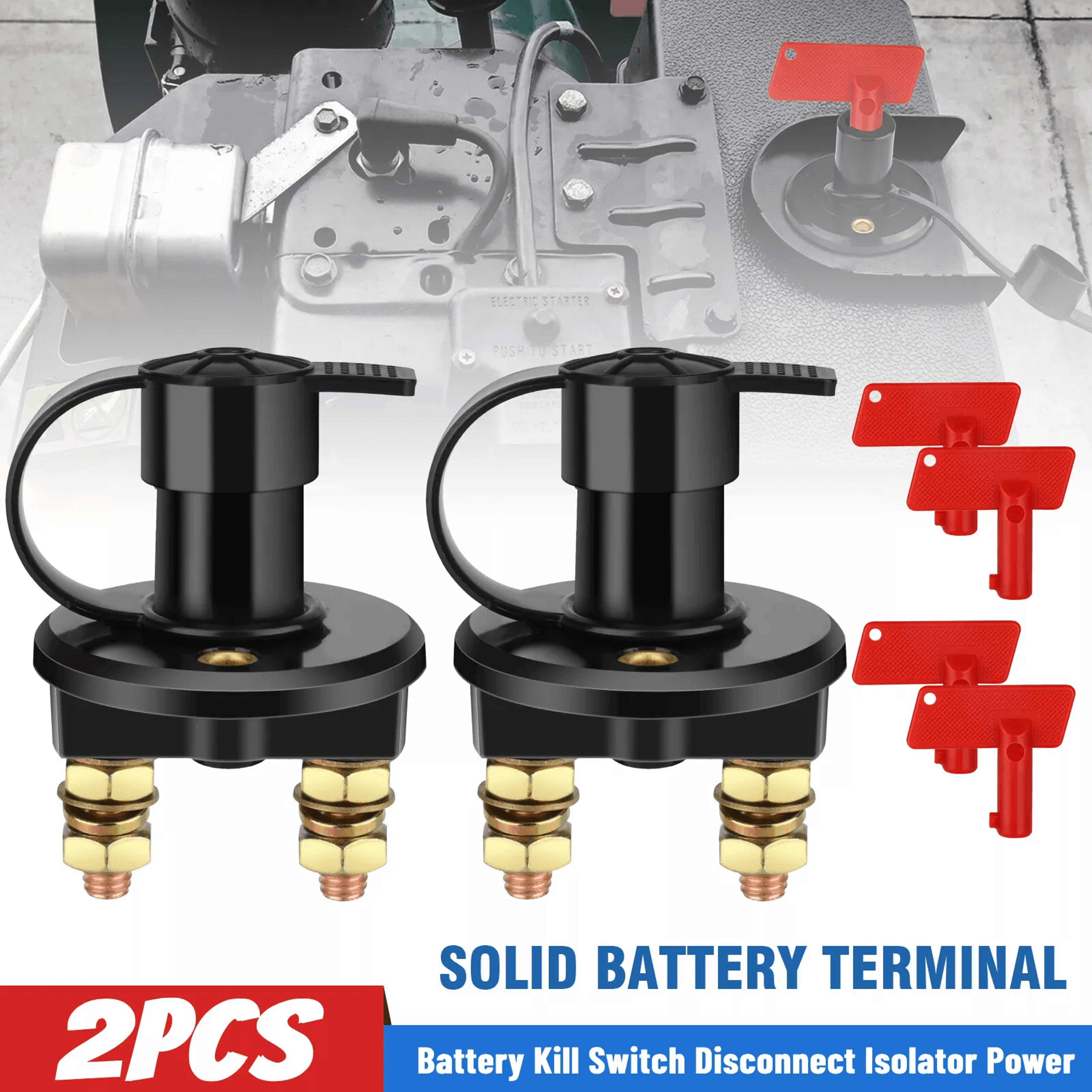 heavy duty battery kill switch disconnect isolator, power cut off switch for car, truck, rv, boat, atv, marine
