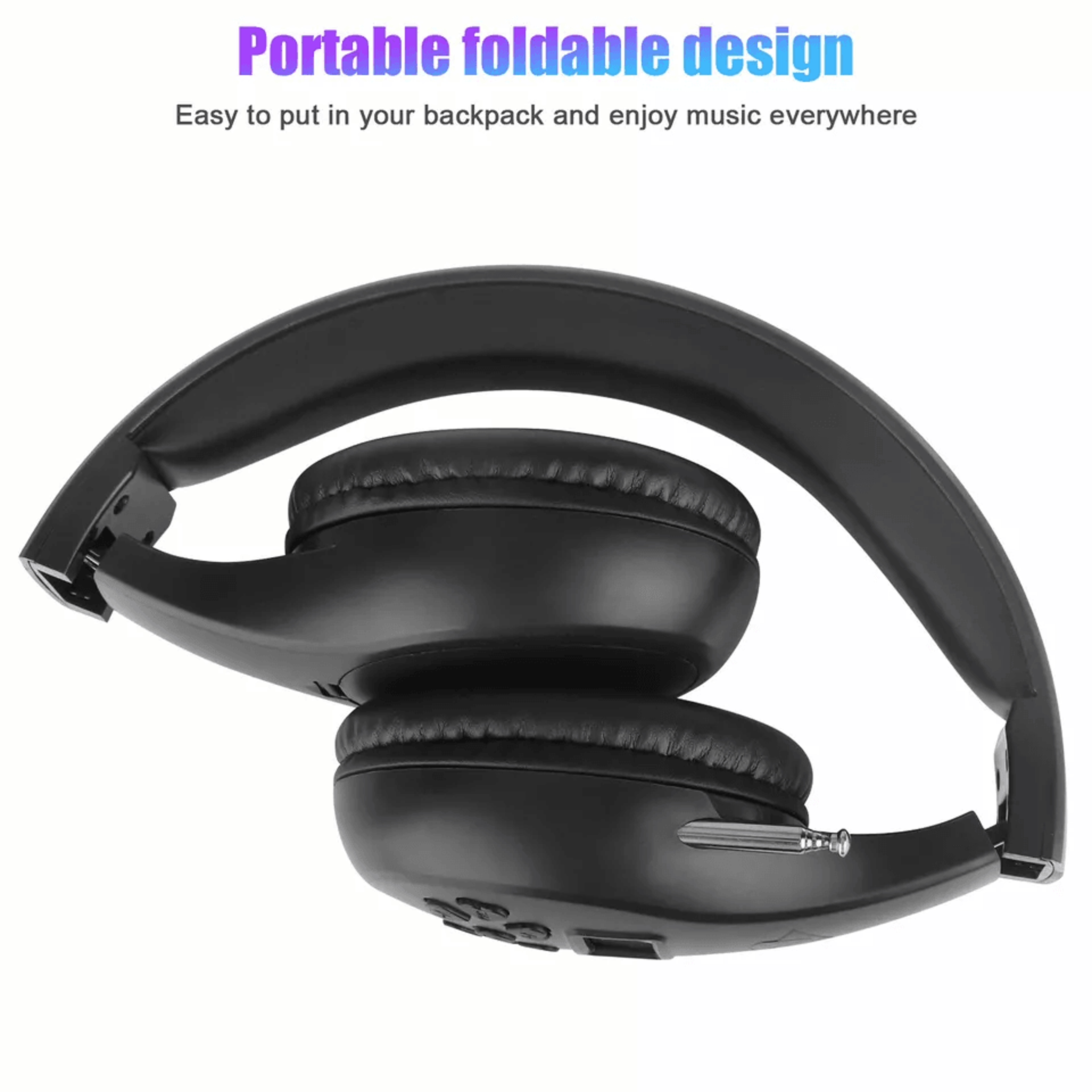 Foldable FM Radio Headphones With Stereo Bass Sound Portable Reception Headset With Noise Reduction 4