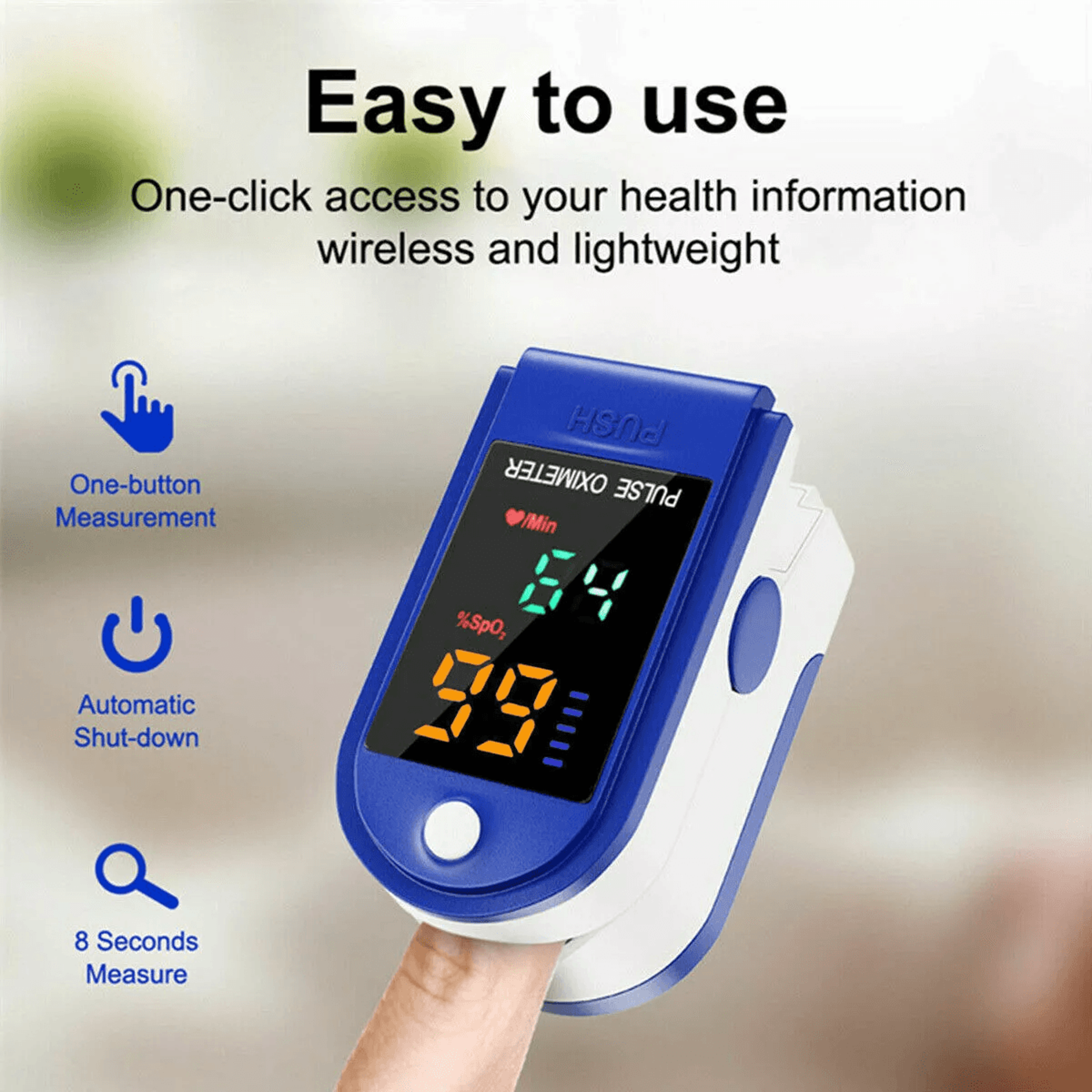 Finger Tip Pulse Oximeter Meter SpO2 Oxygen Saturation Heart Rate Monitor Portable Blood Oxygen Sen 1