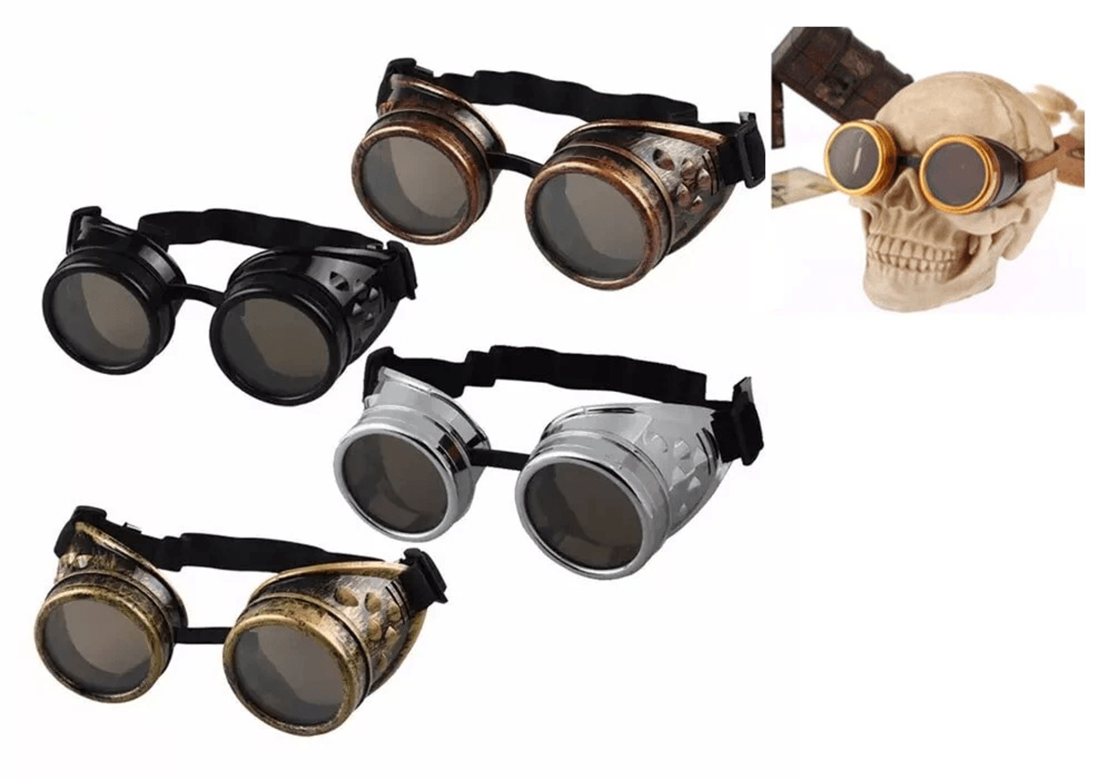aviation biker goggles motorcycle riding windproof steampunk sunglasses for outdoor sports, cosplay, vintage cruiser,