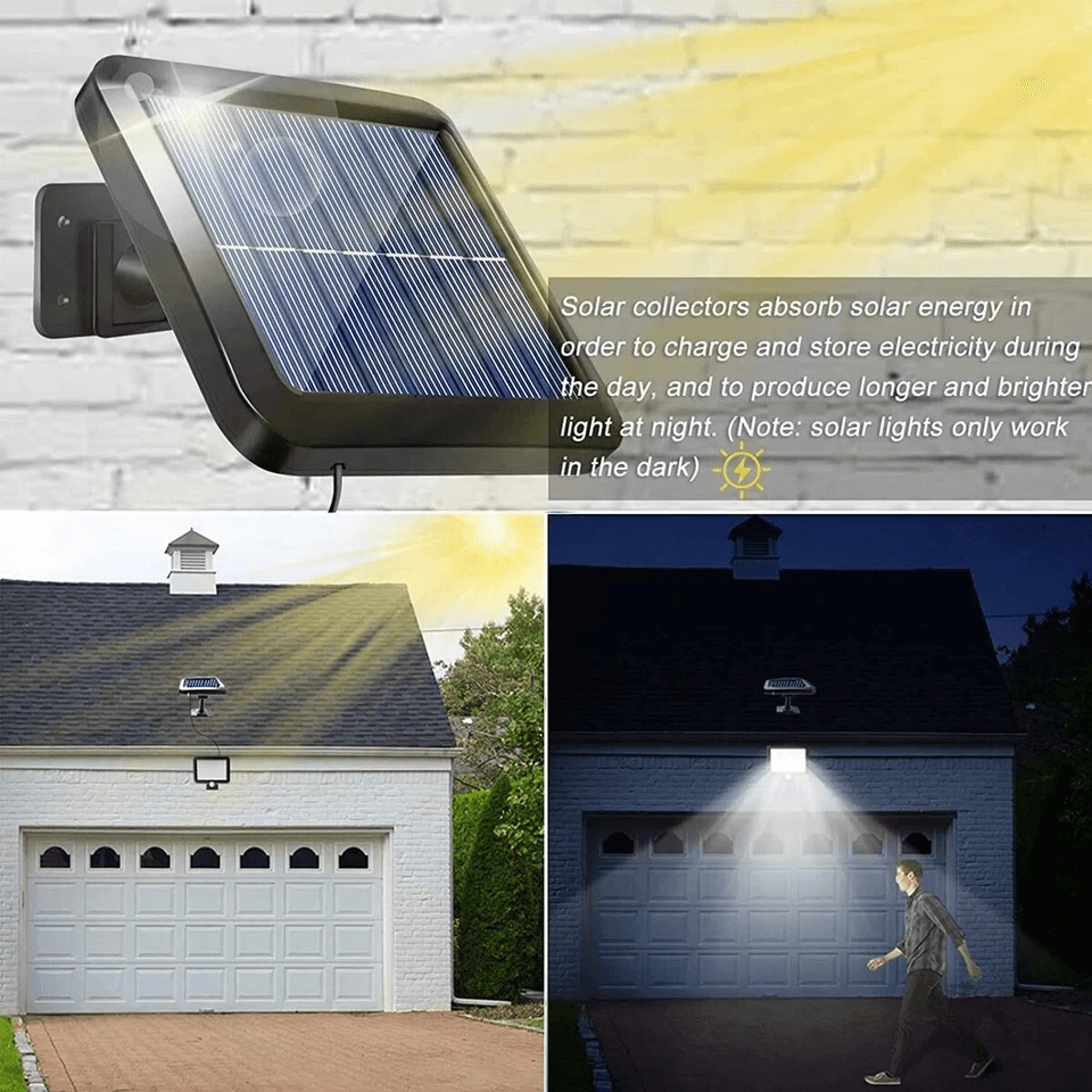 LED Solar Street Light Outdoor Wall Security Flood Lamp With Motion Sensor COB Waterproof Light For 5