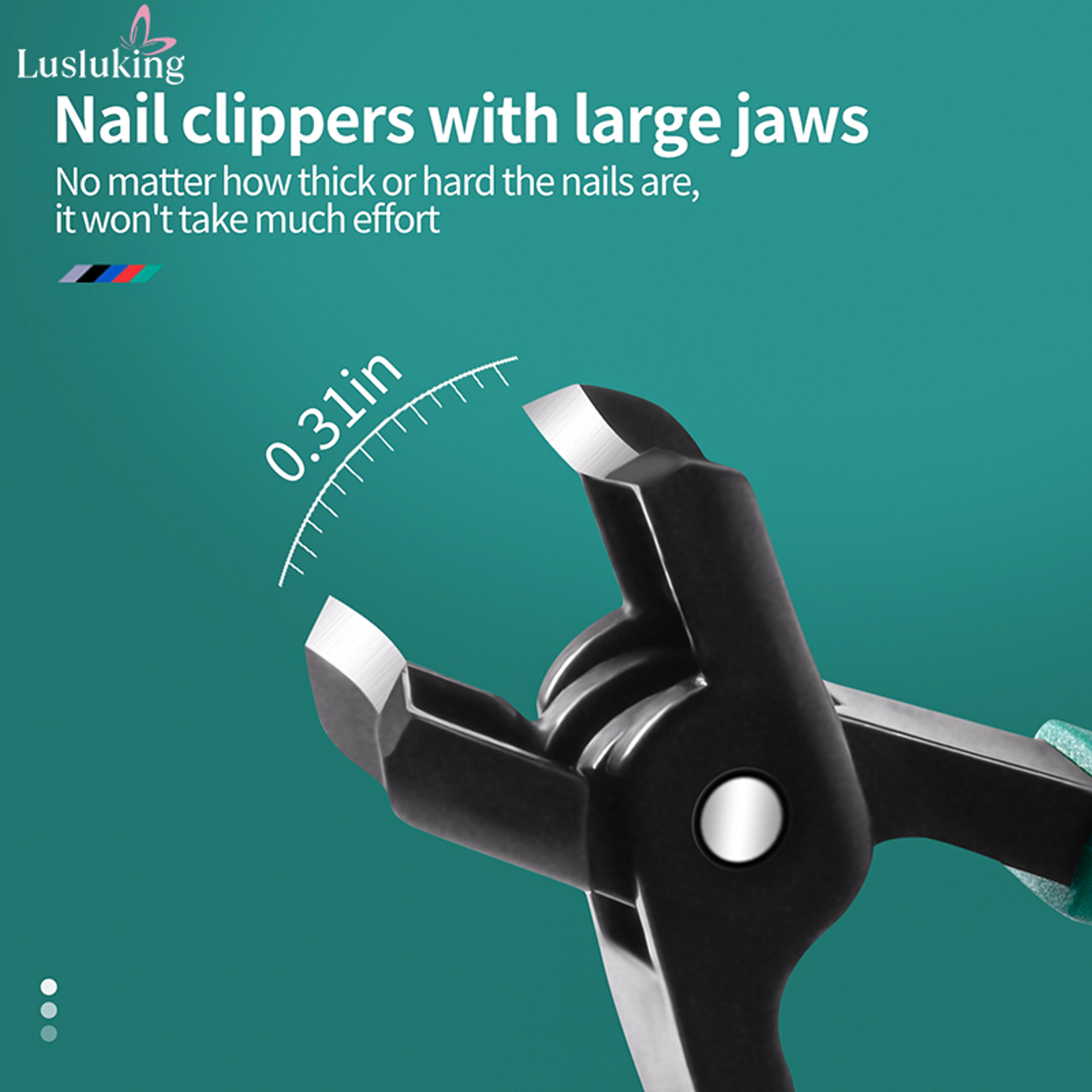 Large Jaw 8mm Opening Nail Clipper Thick  Hard Nail Cutter Stainless Steel Manicure Tool With Anti  3
