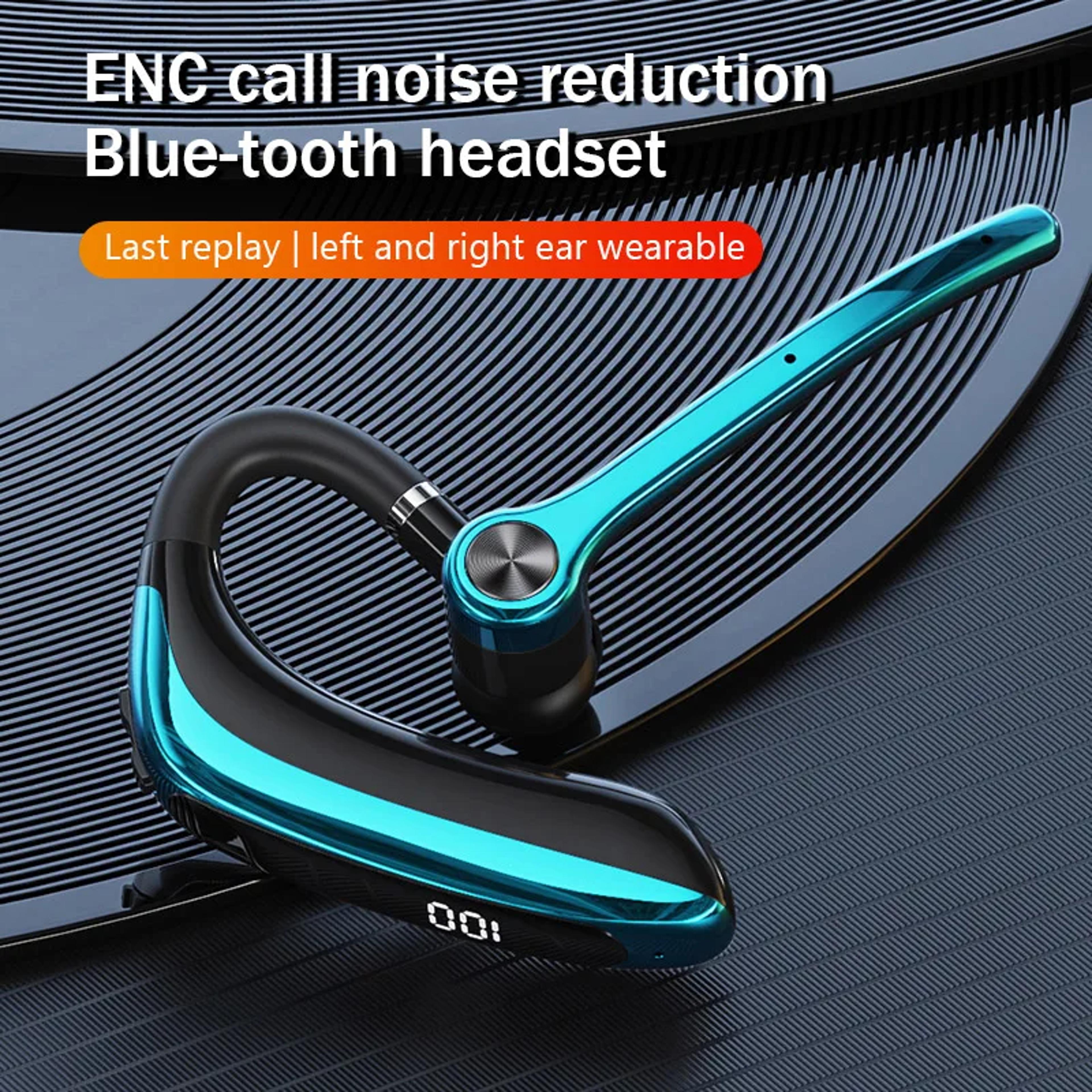 bluetooth earphone enc noise cancelling, wireless headphones with microphone, handsfree headset business driving