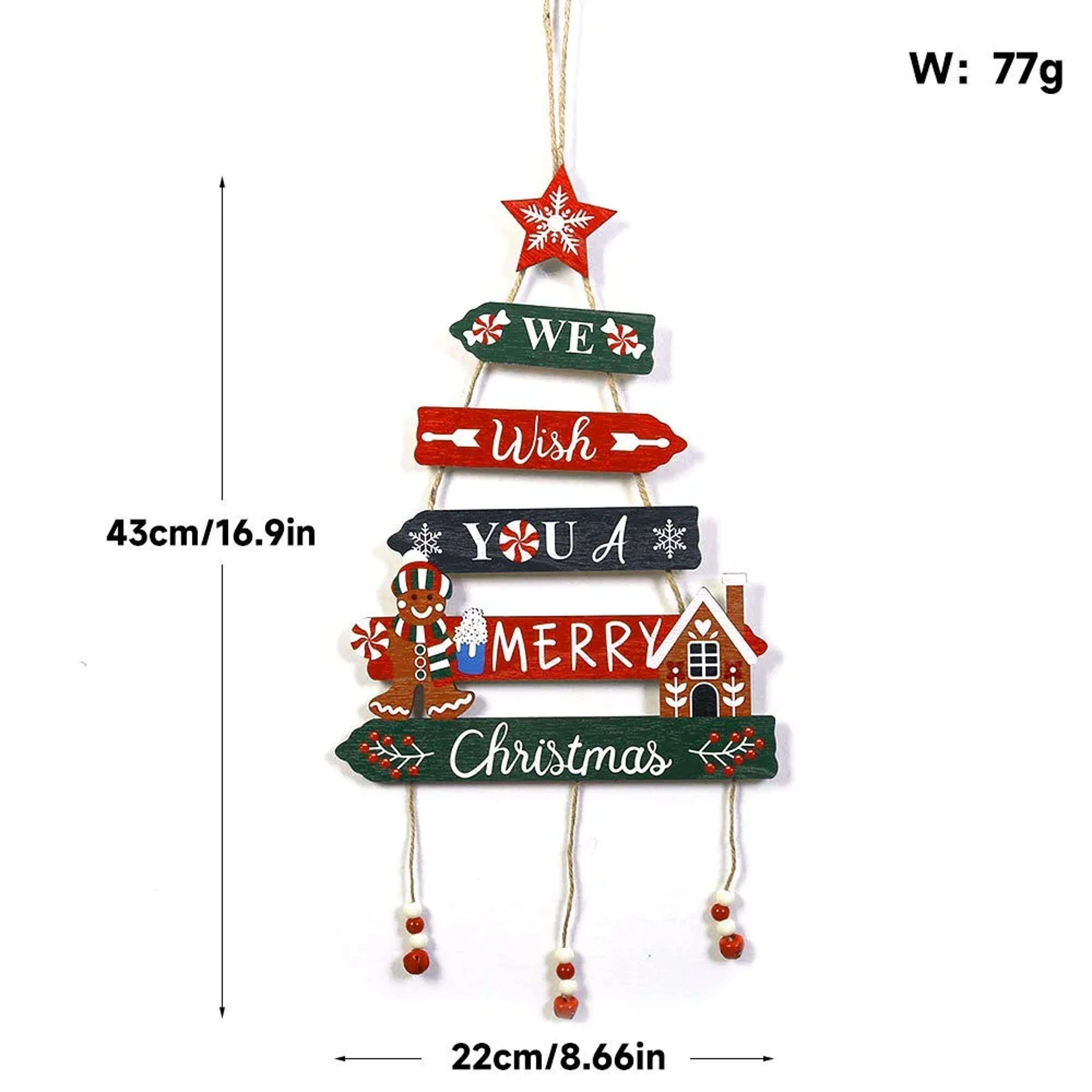 Merry Christmas Decor Xmas Tree Wall Ornament Natal Navidad Christmas Hanging Pendant Wooden Crafts 4
