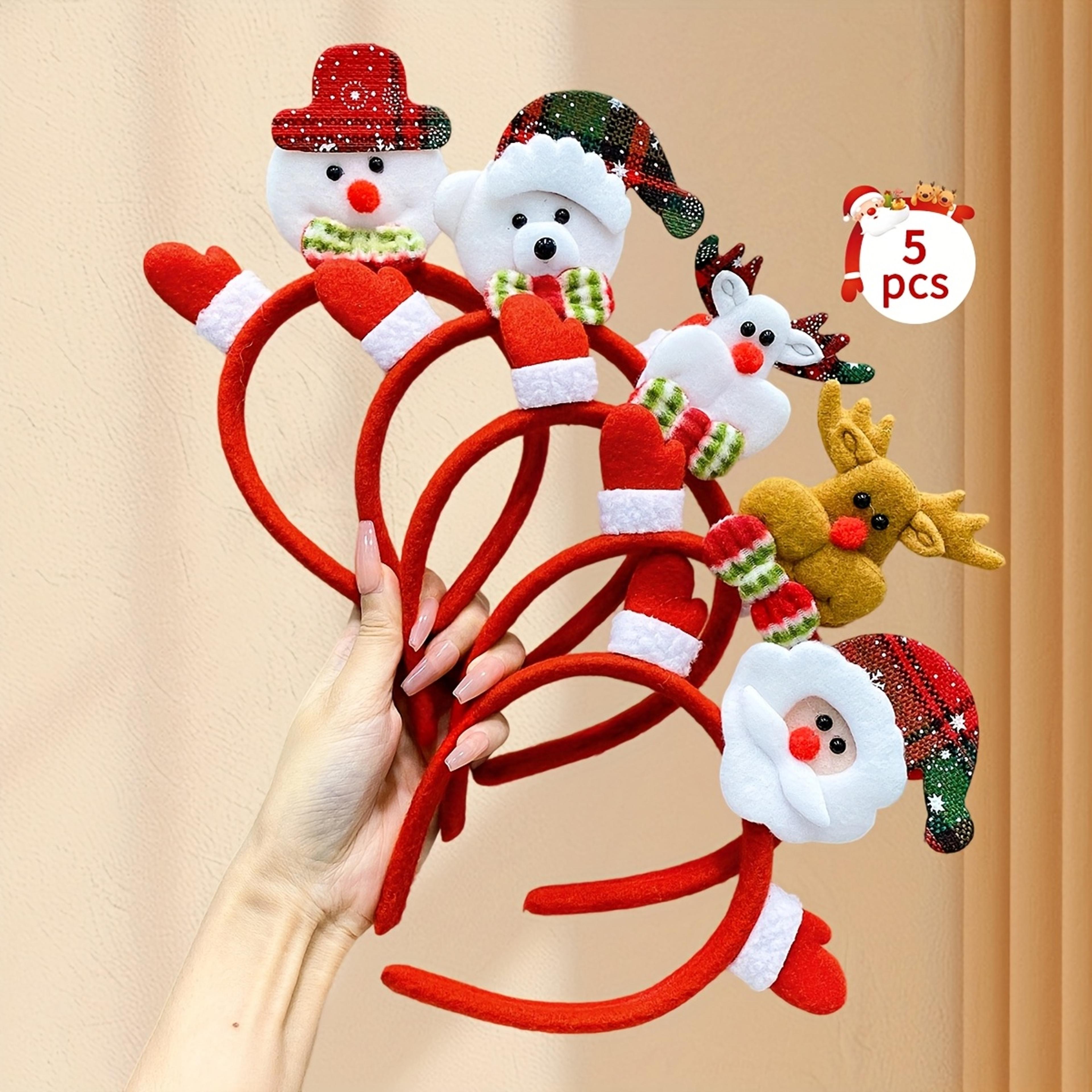 Christmas Headbands Santa Claus Hairband Set Festive Xmas Headbands For Party Favors And Holiday Su 4