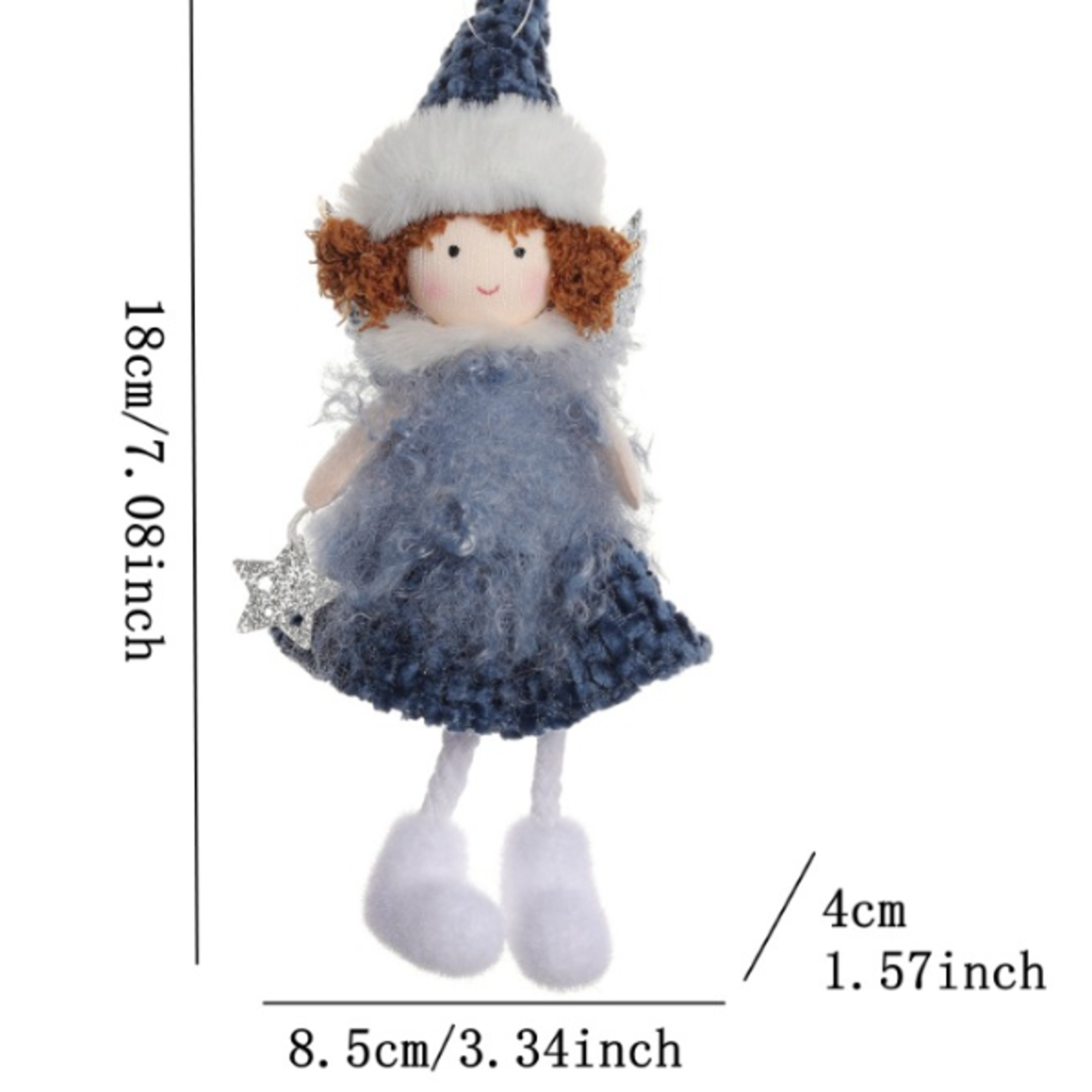 Cute Angel Christmas Doll Pendant Plush Hanging Girl Ornament Xmas Tree Decoration Holiday New Ye