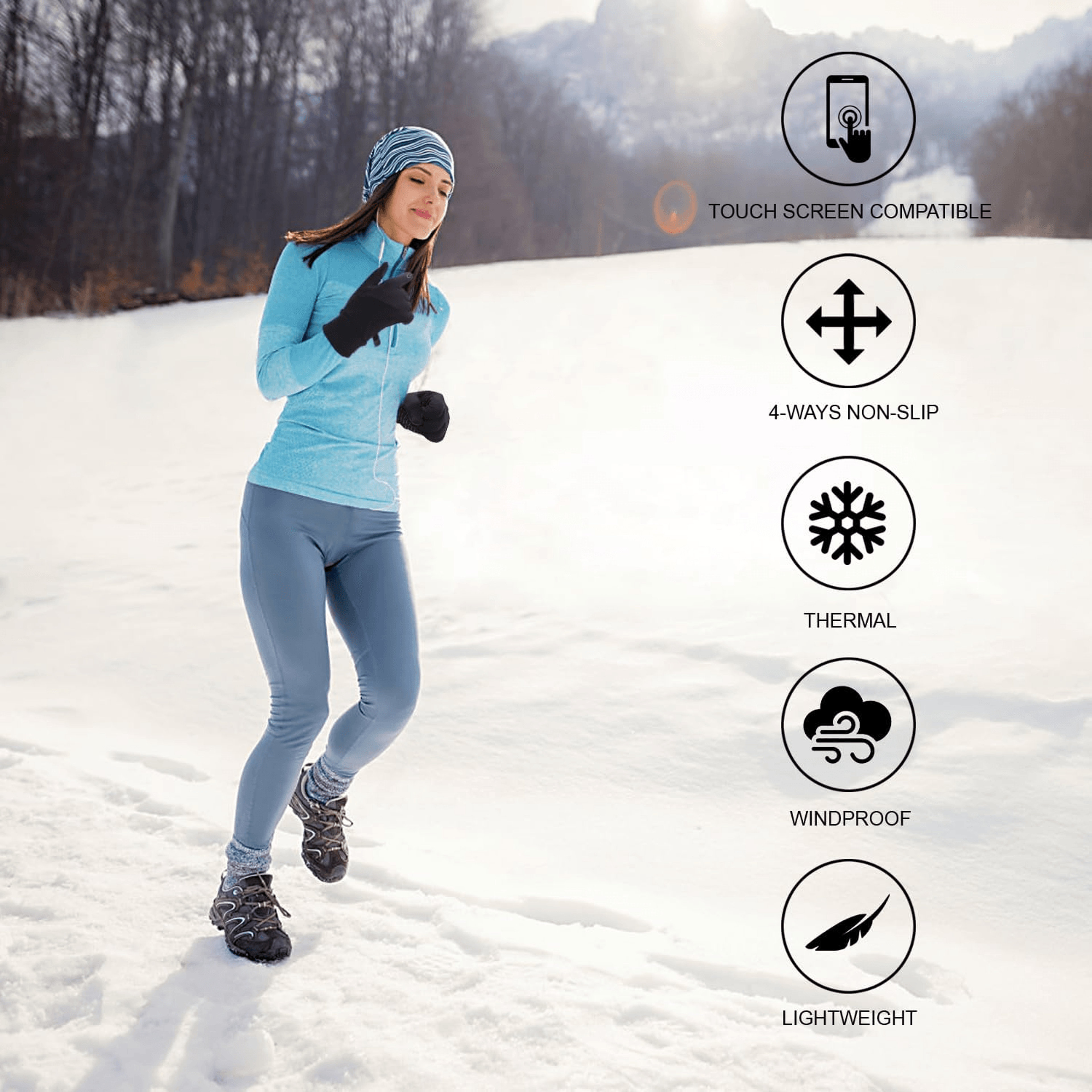 Winter Warm Windproof Gloves Touch Screen Waterproof Anti Slip For Men And Women Bicycle Sports 4