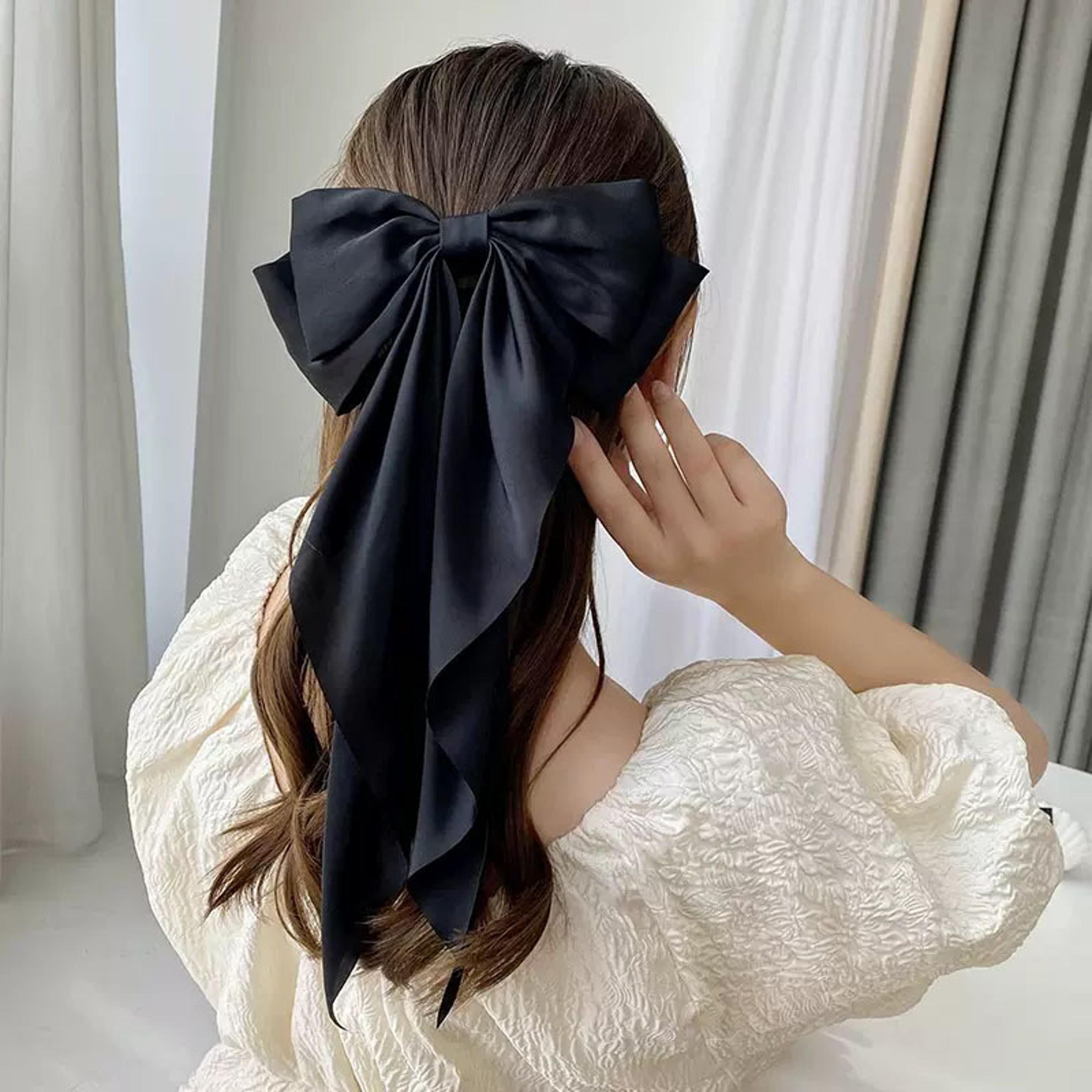 Elegant Large Satin Bow Hair Clip For Women  Girls Stylish Ribbon Hair Accessory 1