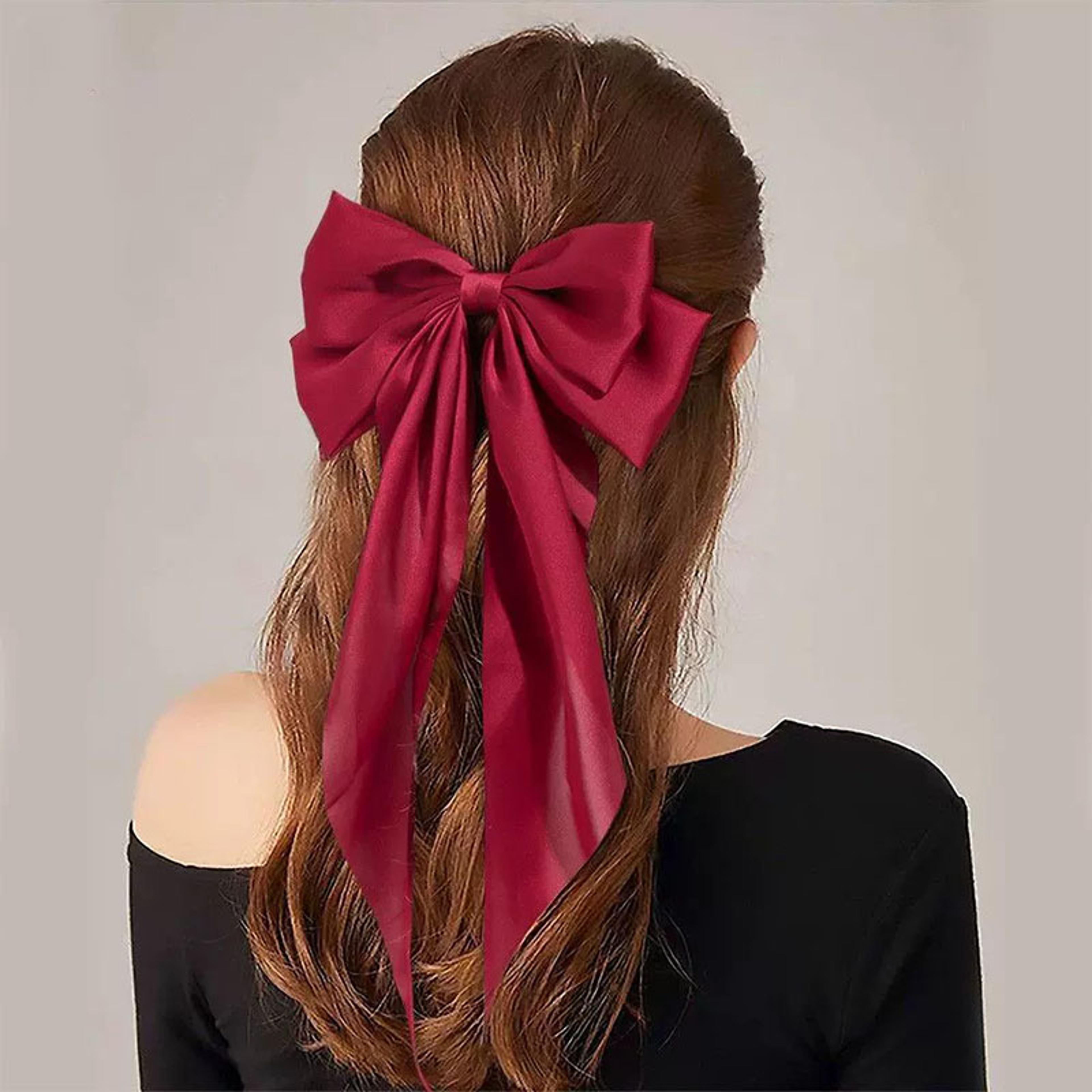 Elegant Large Satin Bow Hair Clip For Women  Girls Stylish Ribbon Hair Accessory 2
