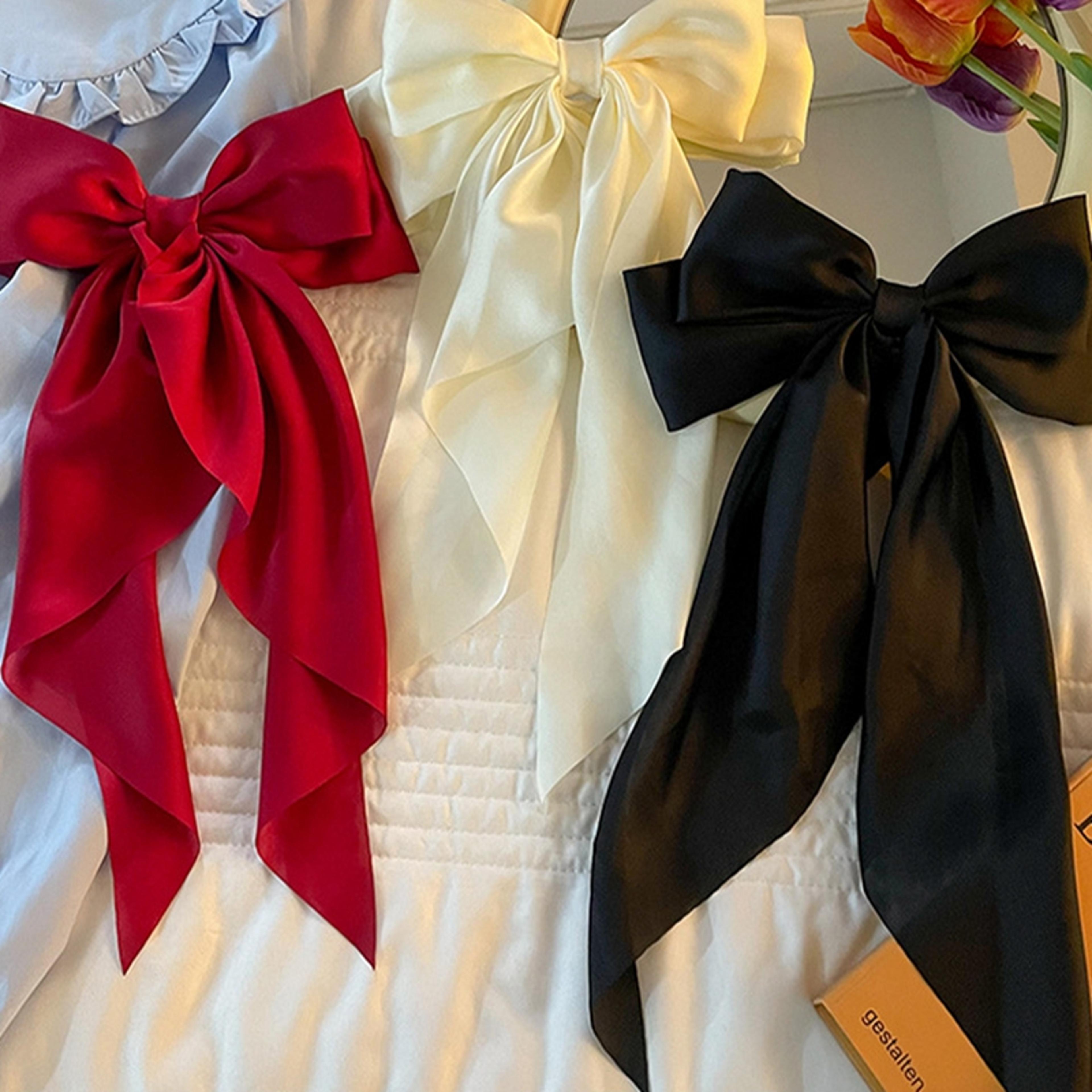 Elegant Large Satin Bow Hair Clip For Women  Girls Stylish Ribbon Hair Accessory 5