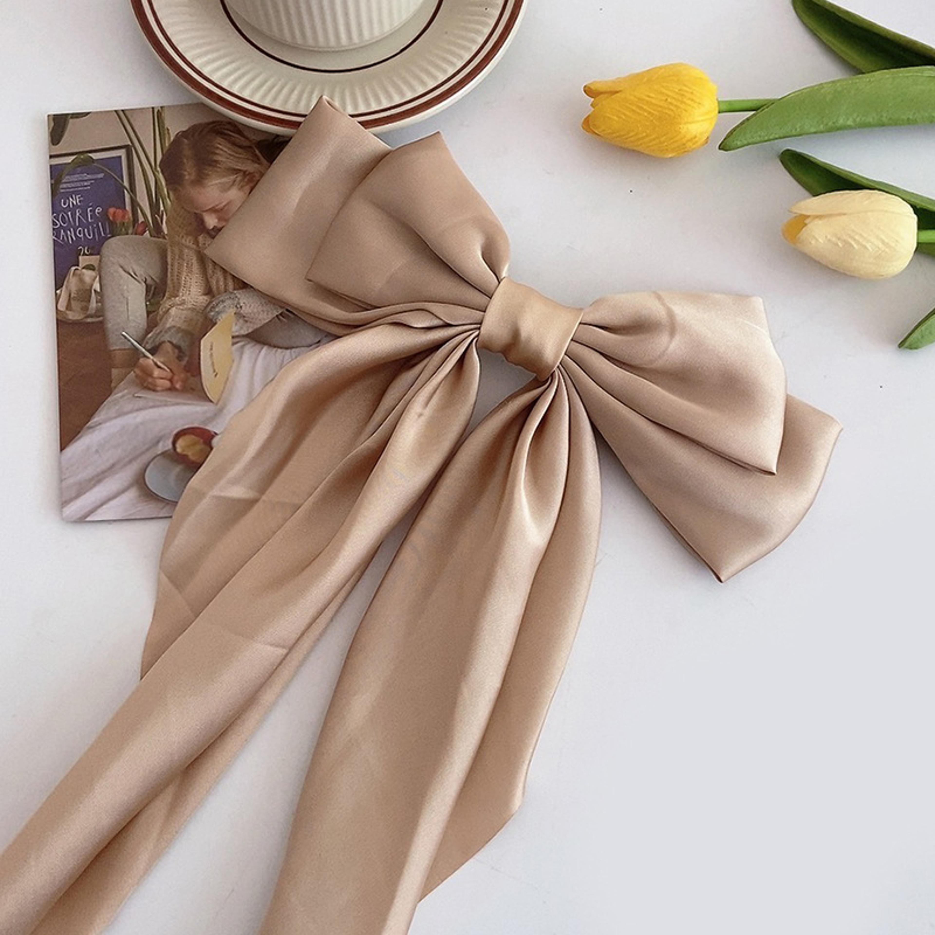 Elegant Large Satin Bow Hair Clip For Women  Girls Stylish Ribbon Hair Accessory 9