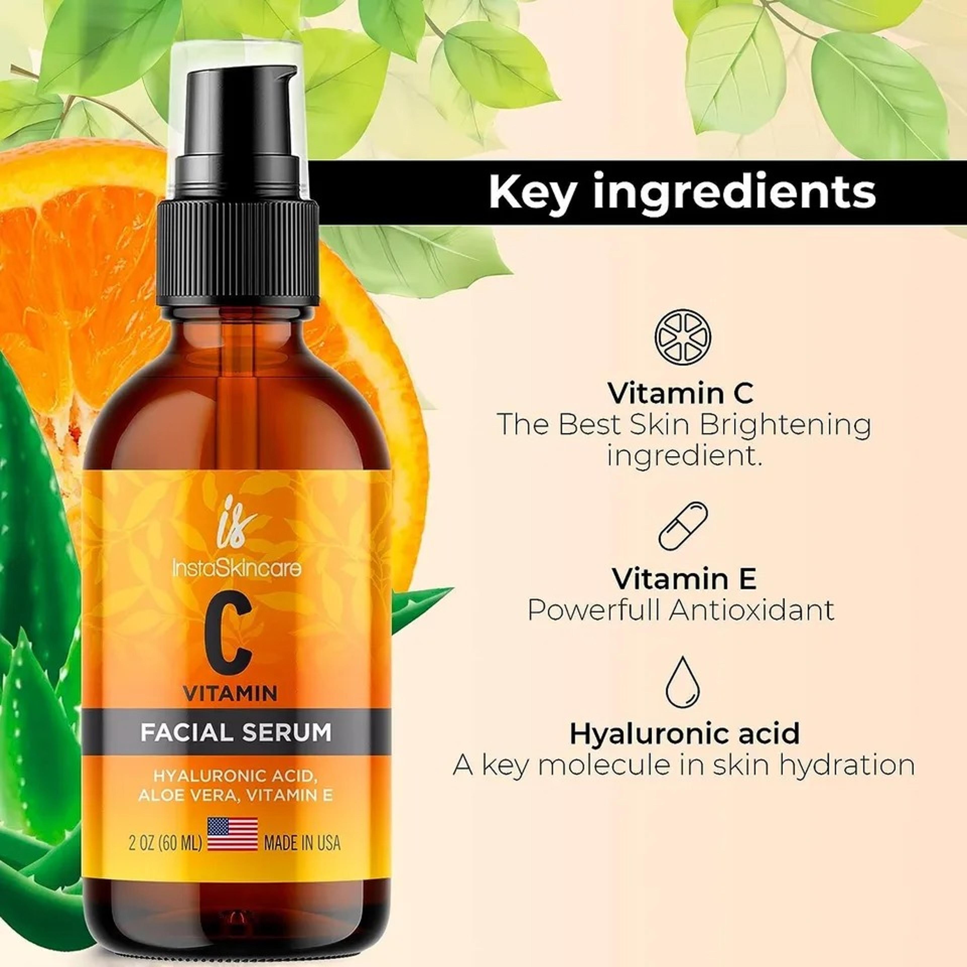 vitamin c serum for face with hyaluronic acid vitamin e best skin anti-aging 2oz