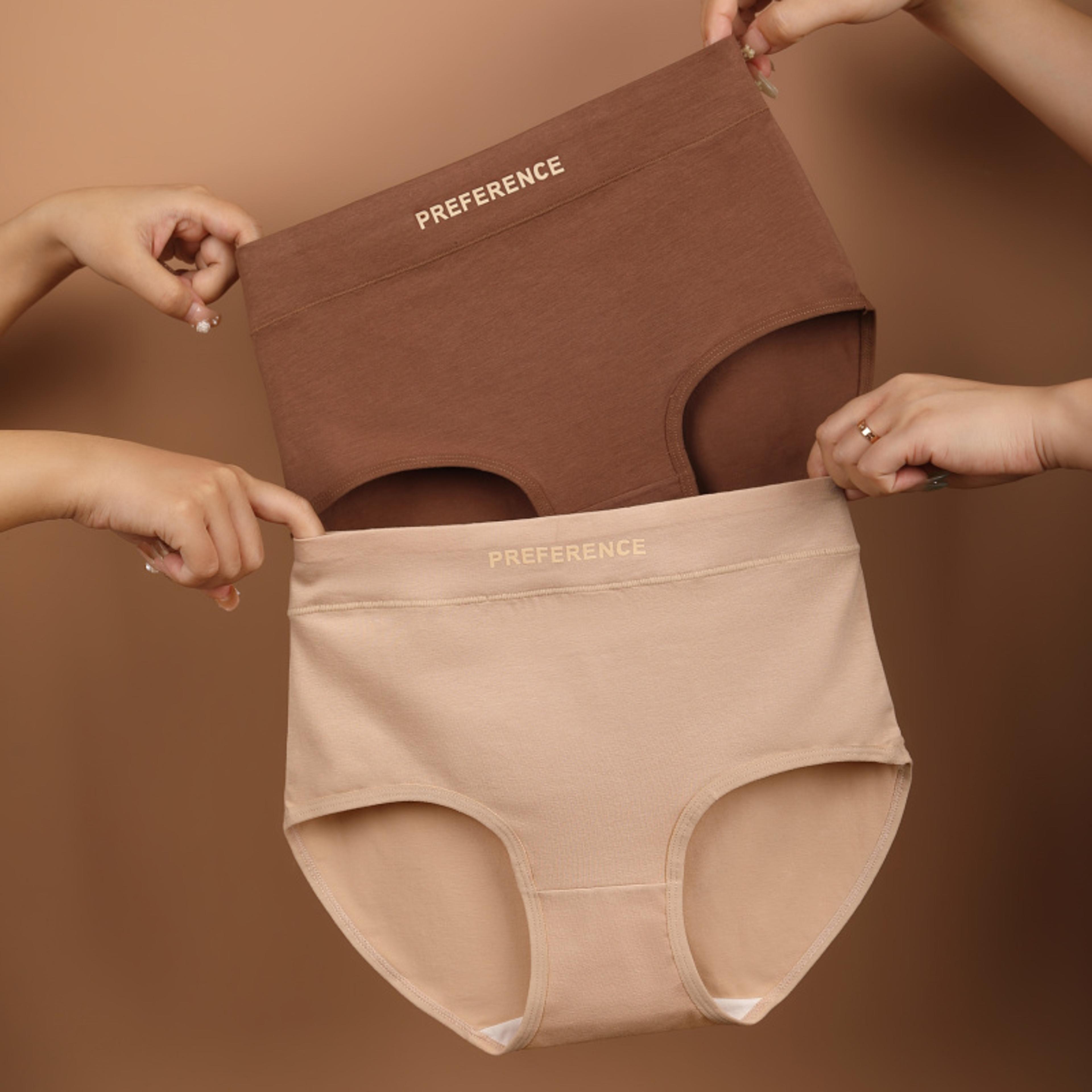 sexy high waist panties for women, soft pure cotton briefs, breathable & comfortable female underwear
