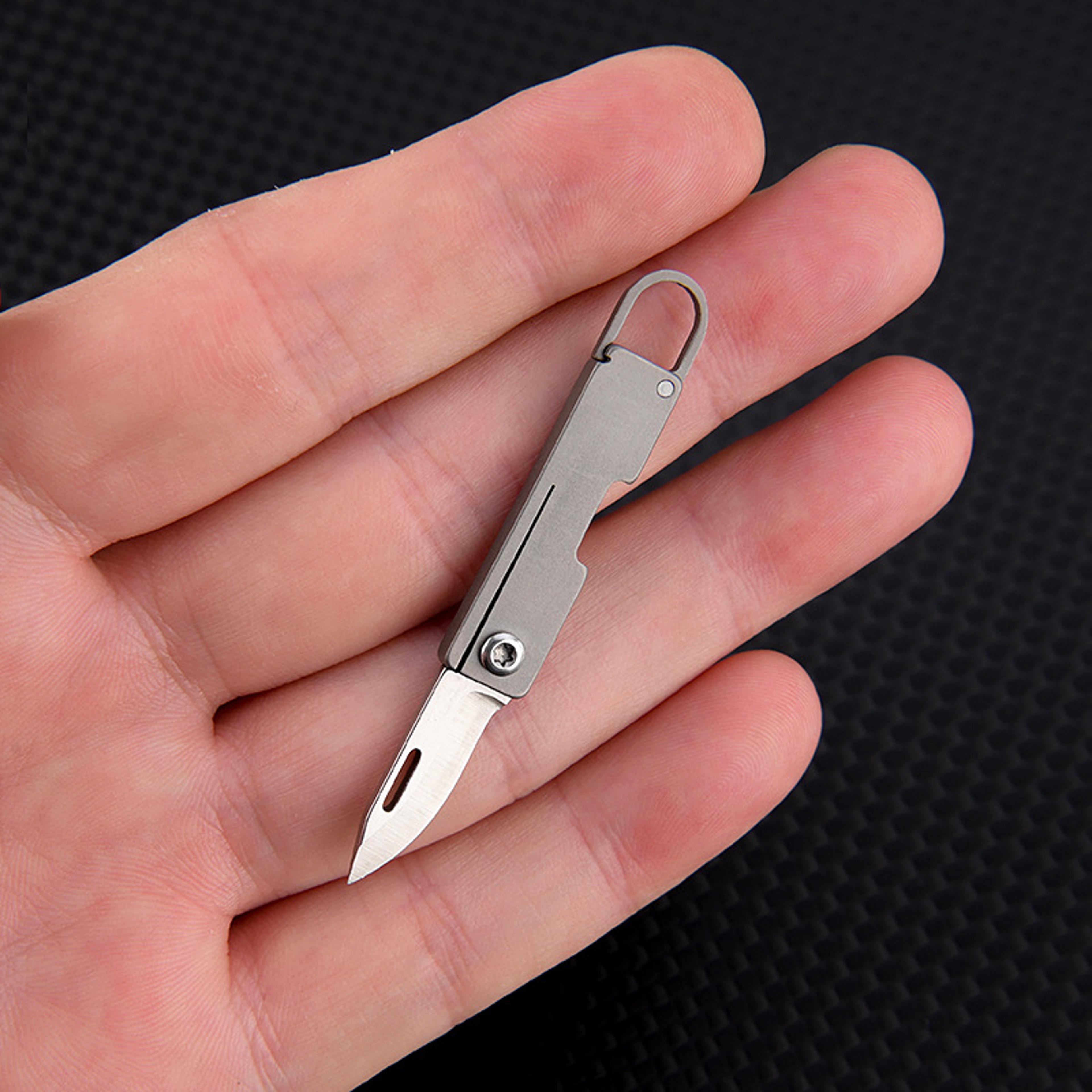 ultra-sharp titanium pocket knife compact folding blade for unboxing, unpacking & daily carry