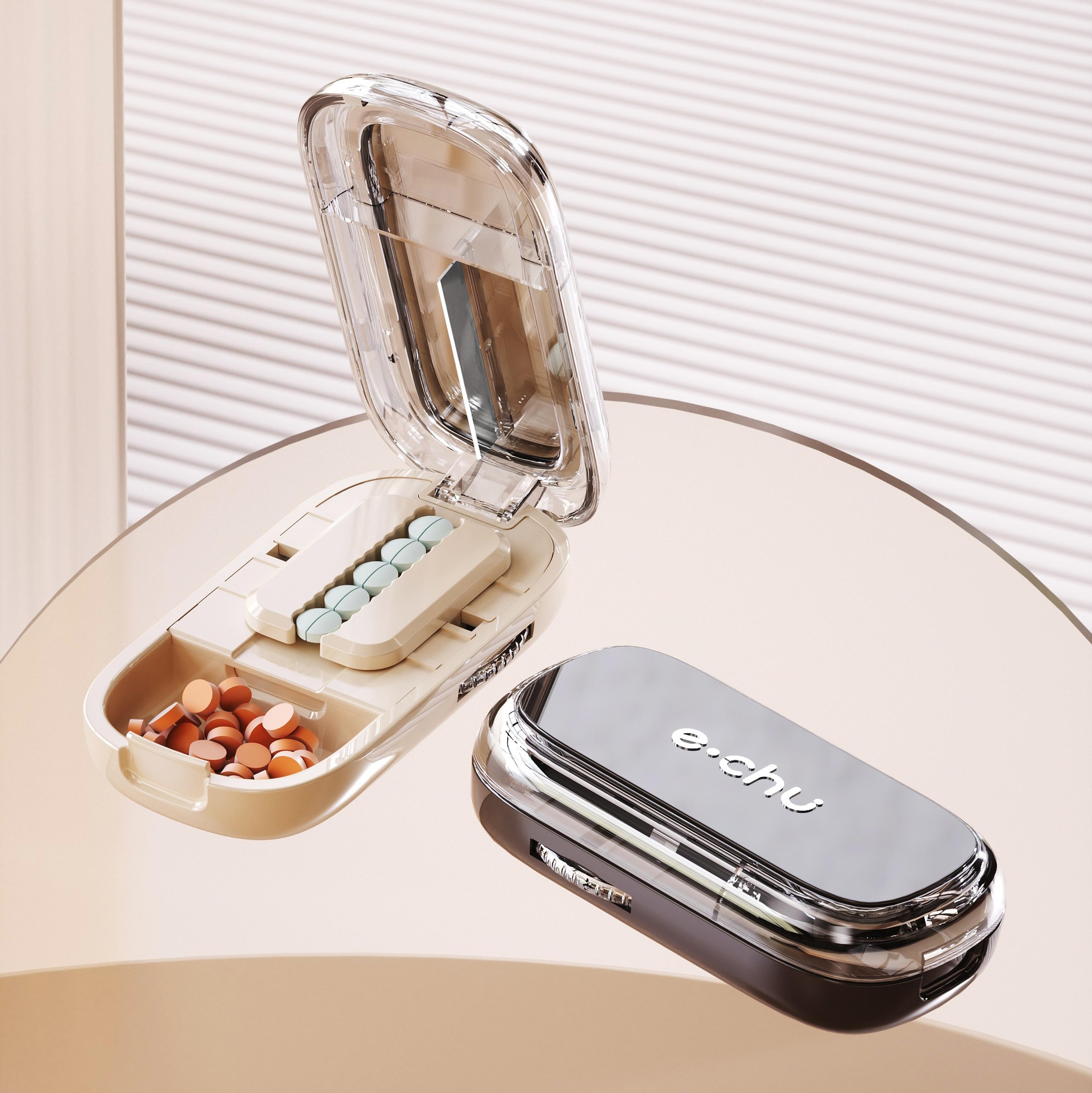 newest quartering pill cutter storage box portable drug tablet medicine dustproof divider organizer crusher pill