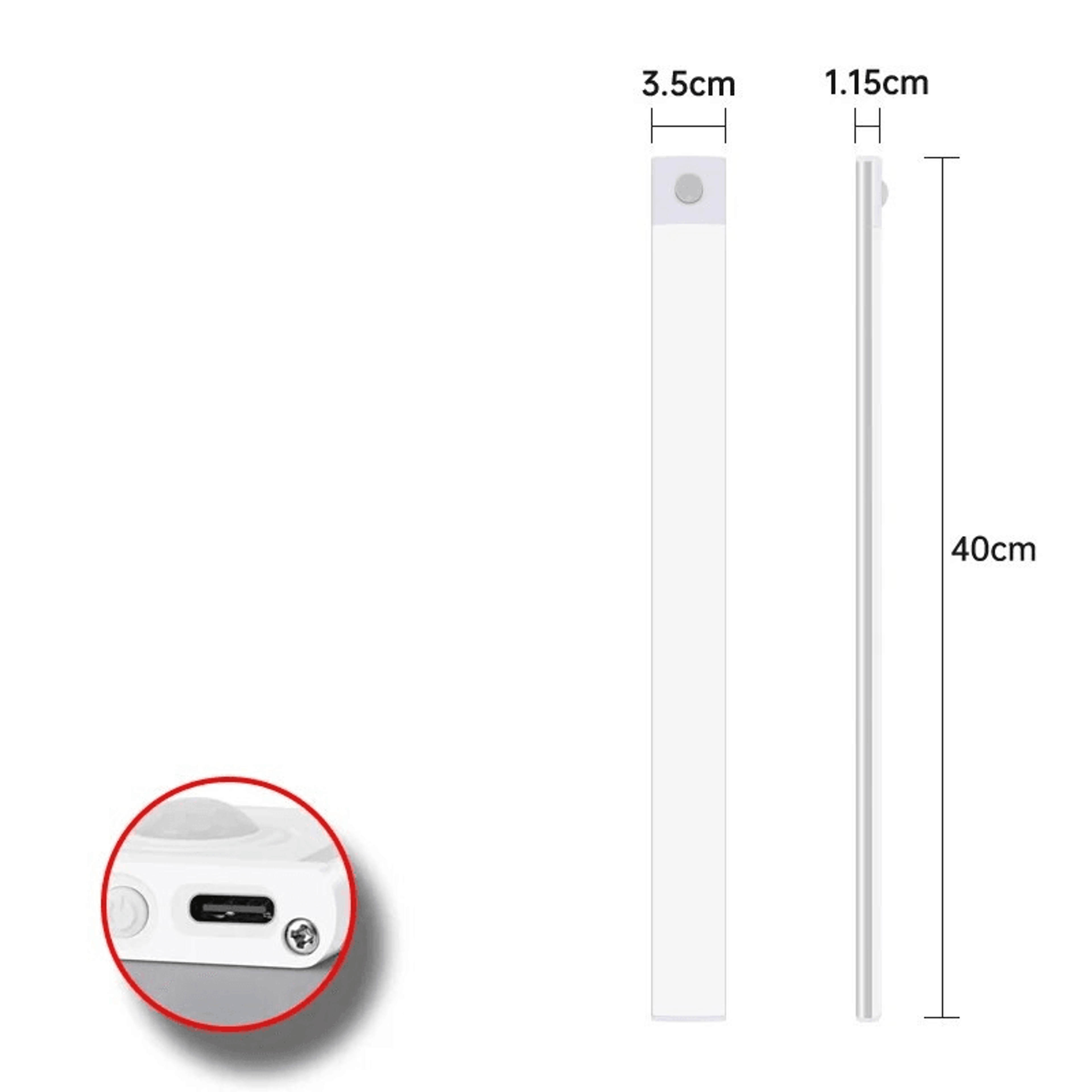 Motion Sensor LED Lamp USBC Rechargeable Durable Aluminum Light for Cabinets Kitchen  Wardrobe