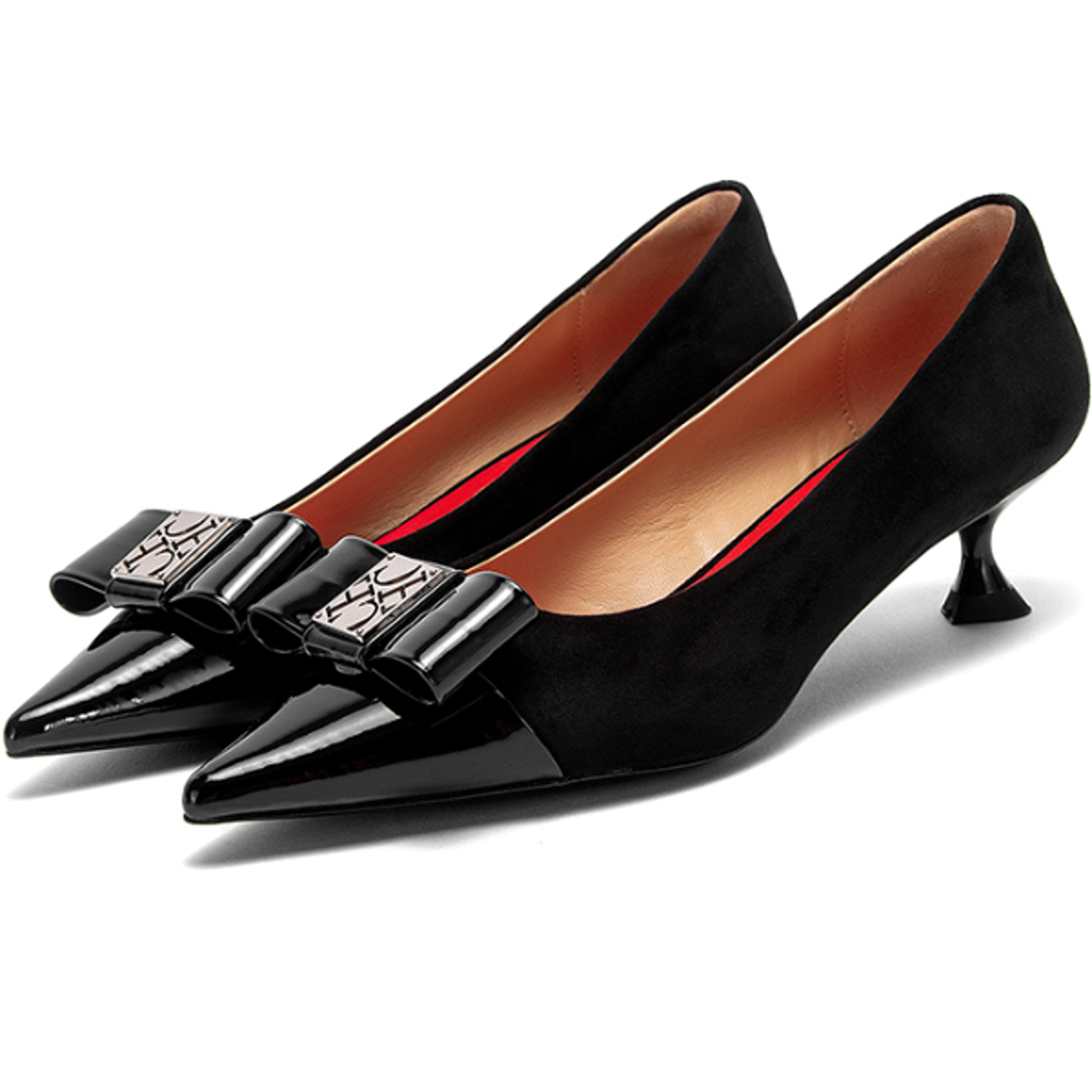 elegant women's high heels, winter anti velvet shoes, black heels for business dinner