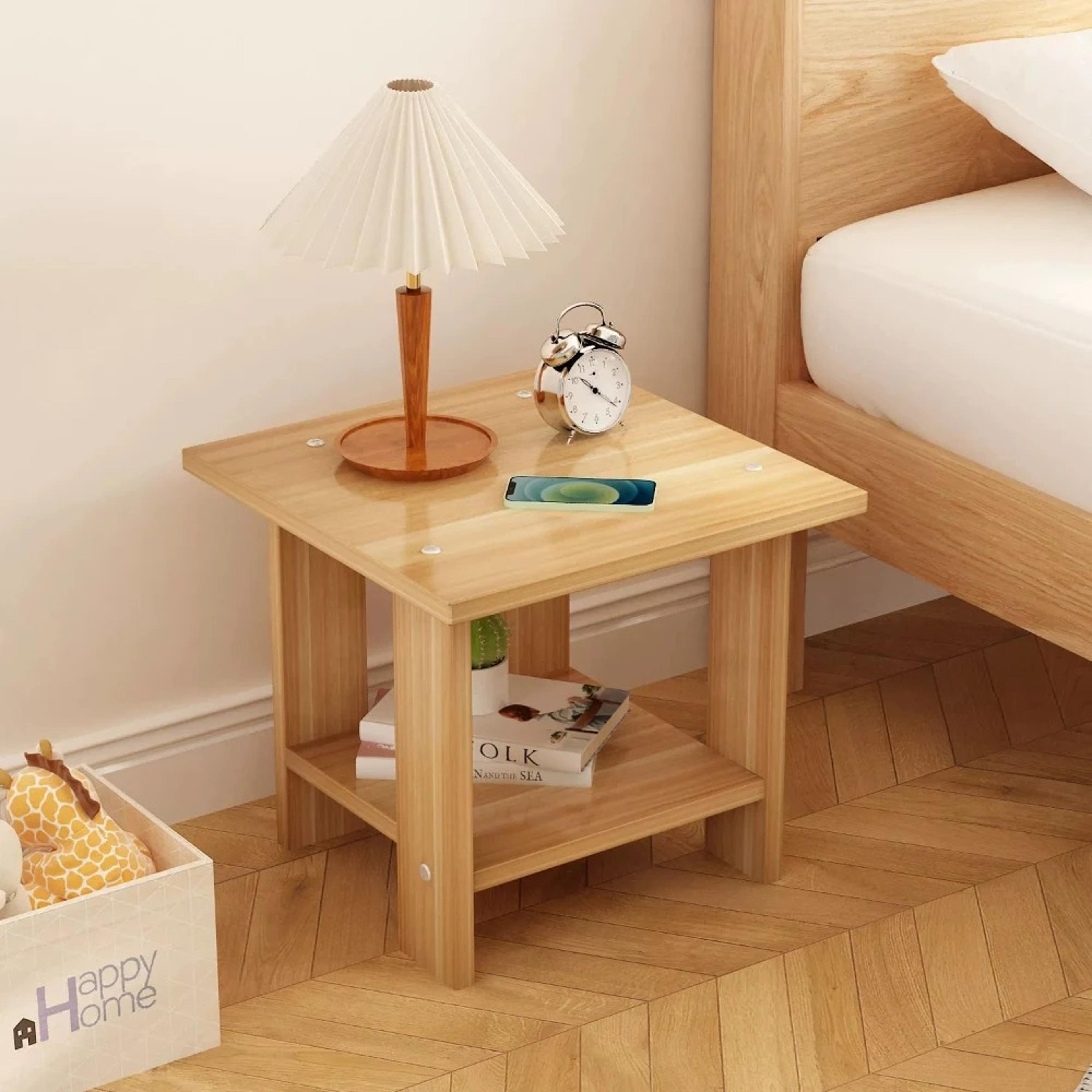 modern simple side table, solid wood bedroom nightstand, stable storage rack with sturdy cabinet for bedroom
