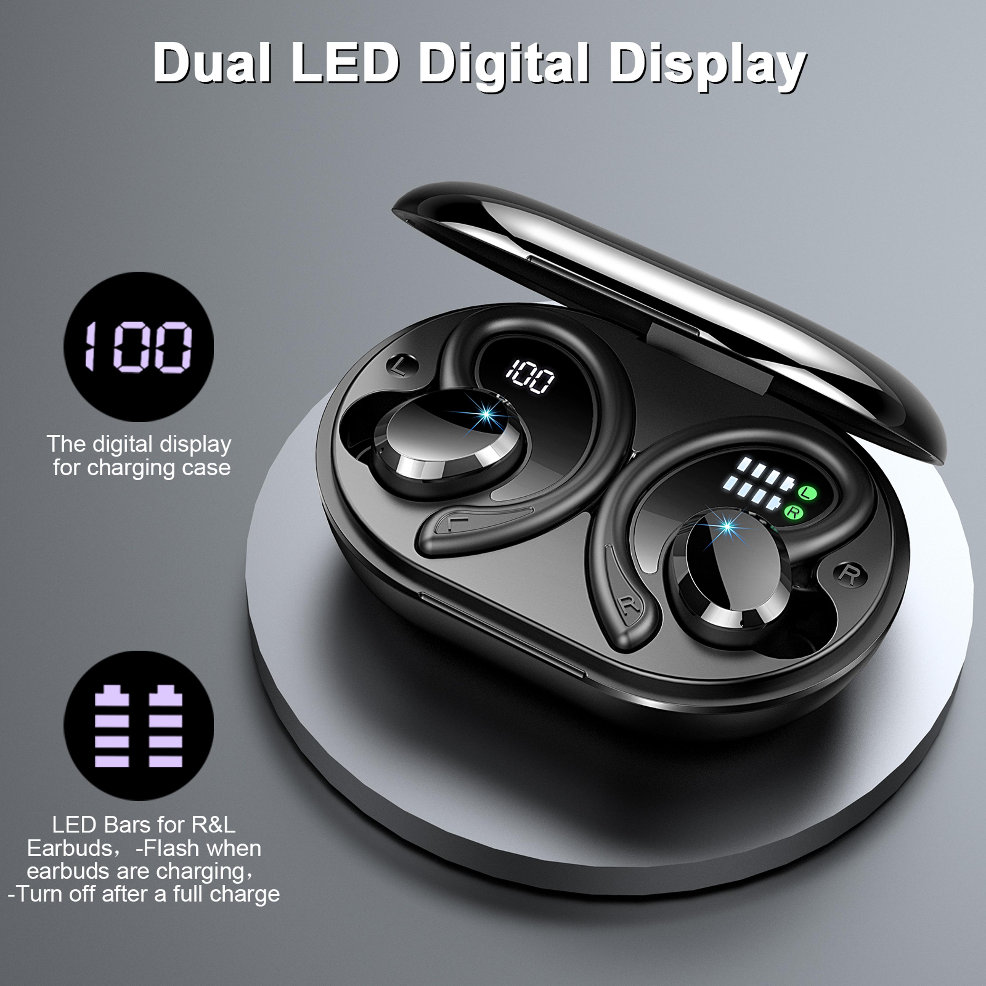 bluetooth wireless earbuds, noise cancelling mic, playtime sports headphones, on-ear headset for workout