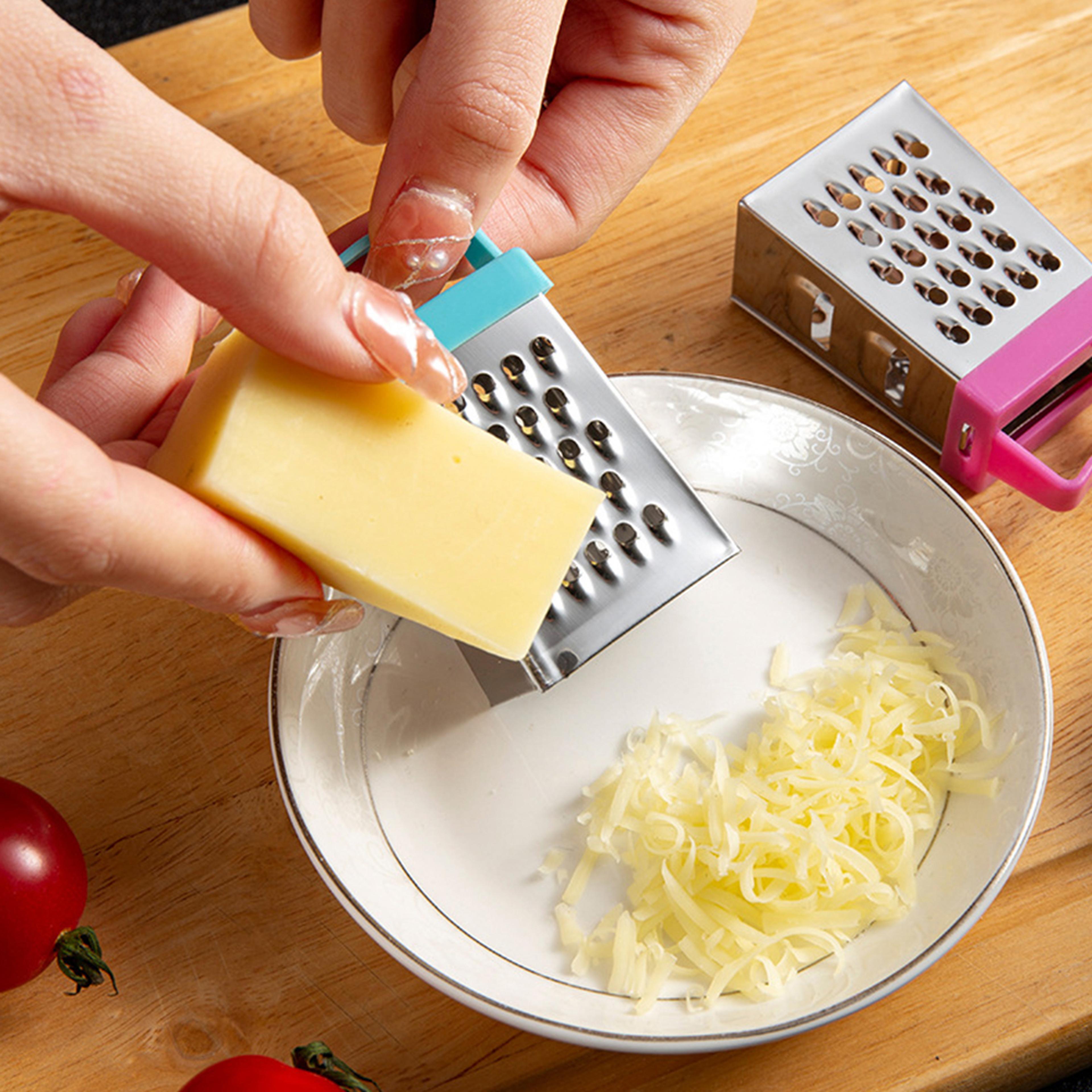 stainless steel mini four-sided grater, multifunctional peel cutter, non-slip handle, fruit ginger garlic grater