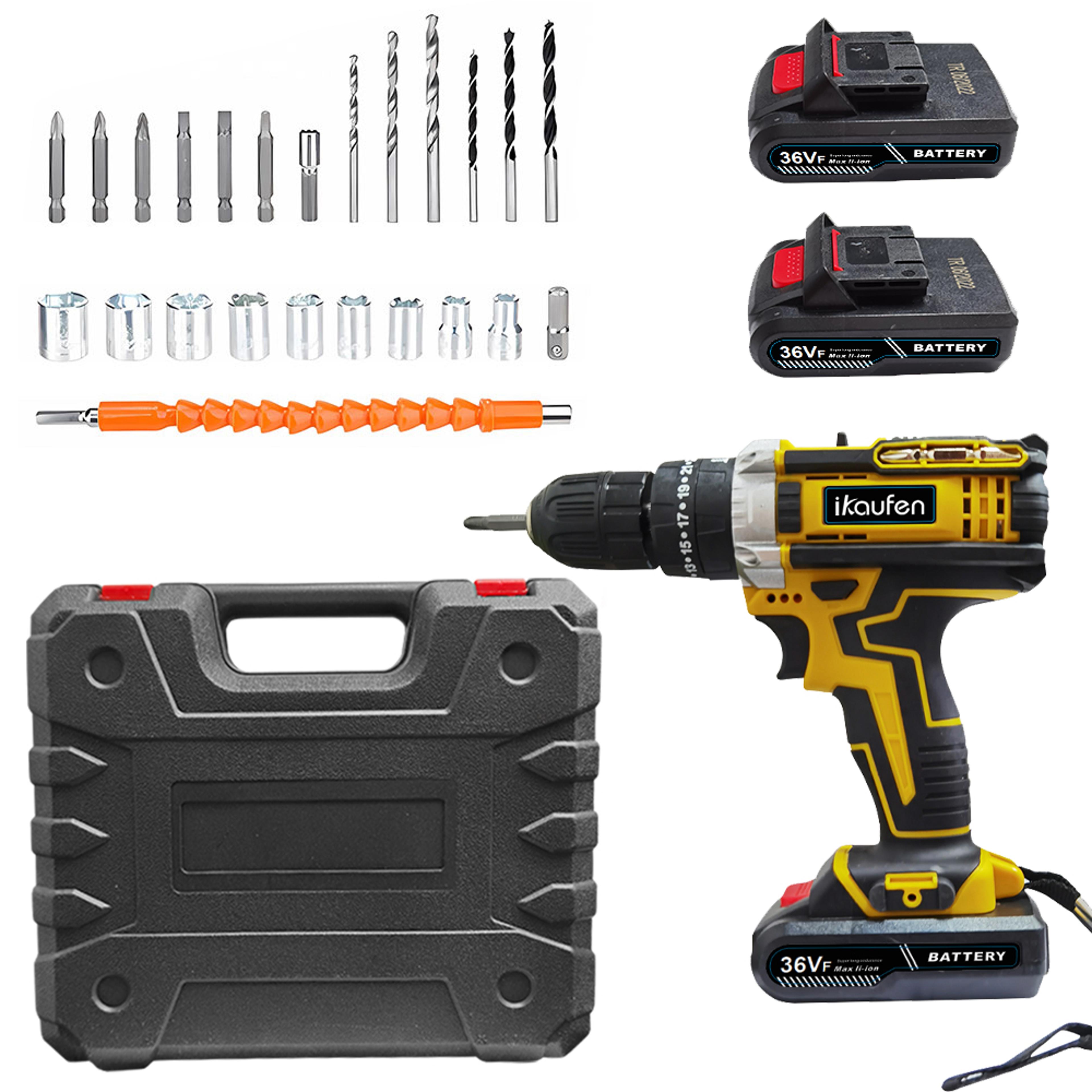 Impact Drill With Rechargeable Lithium Battery CrossBorder Flashlight Gun Electric Screwdriver For  1