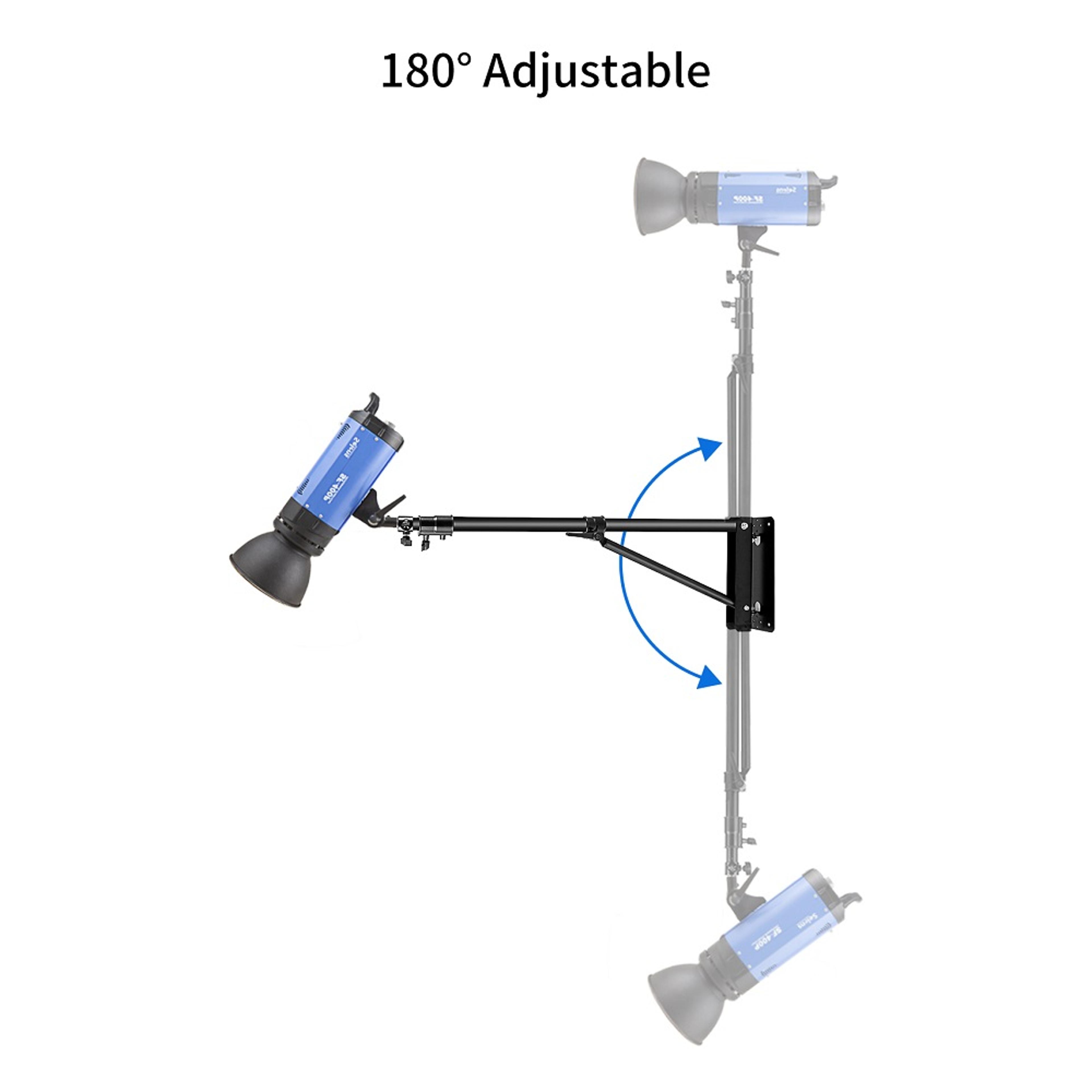 adjustable boom arm camera mount, selens wall mount with triangle base for photography studio