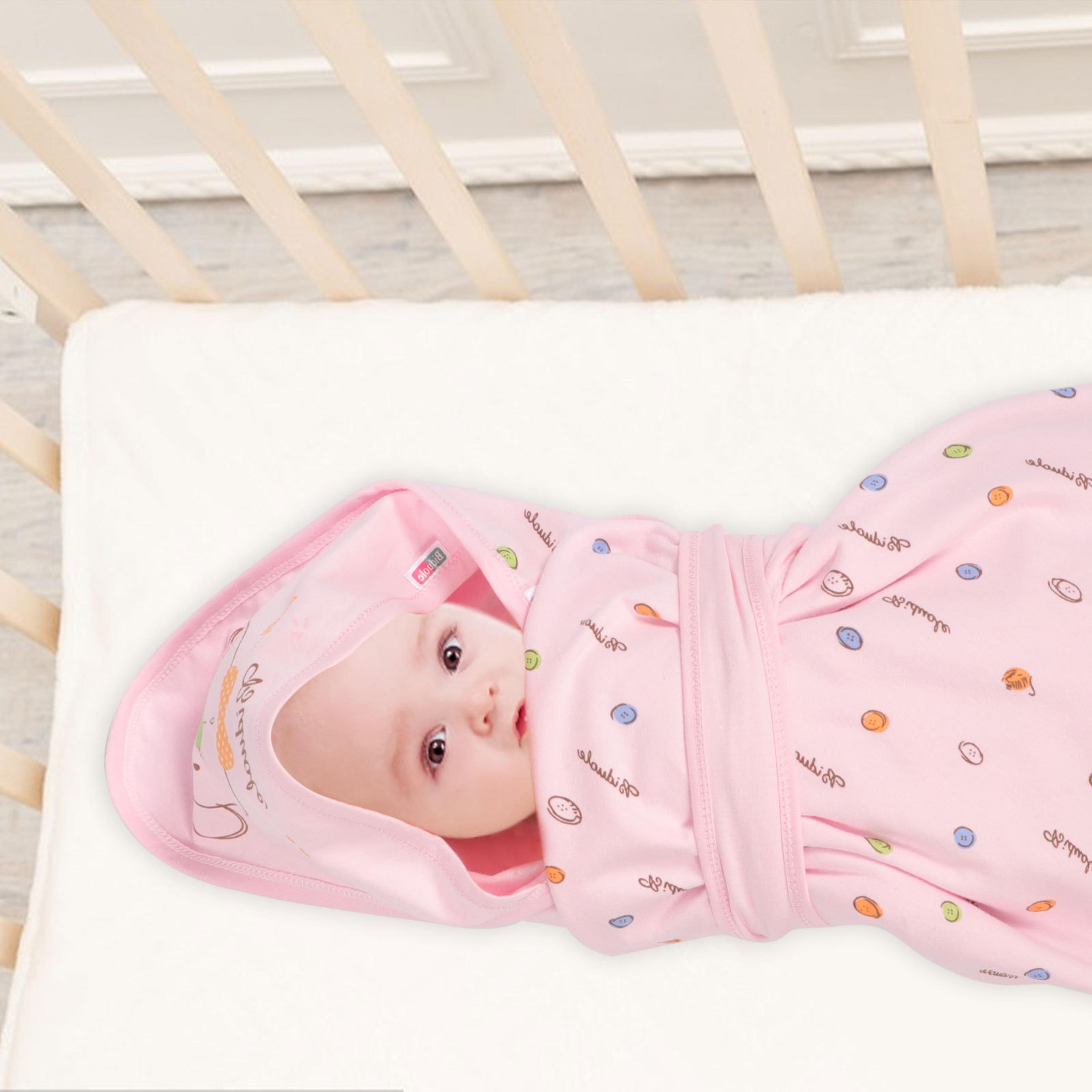 premium newborn baby blanket pink, soft and thick warm swaddling clothes, infant wrapping towel