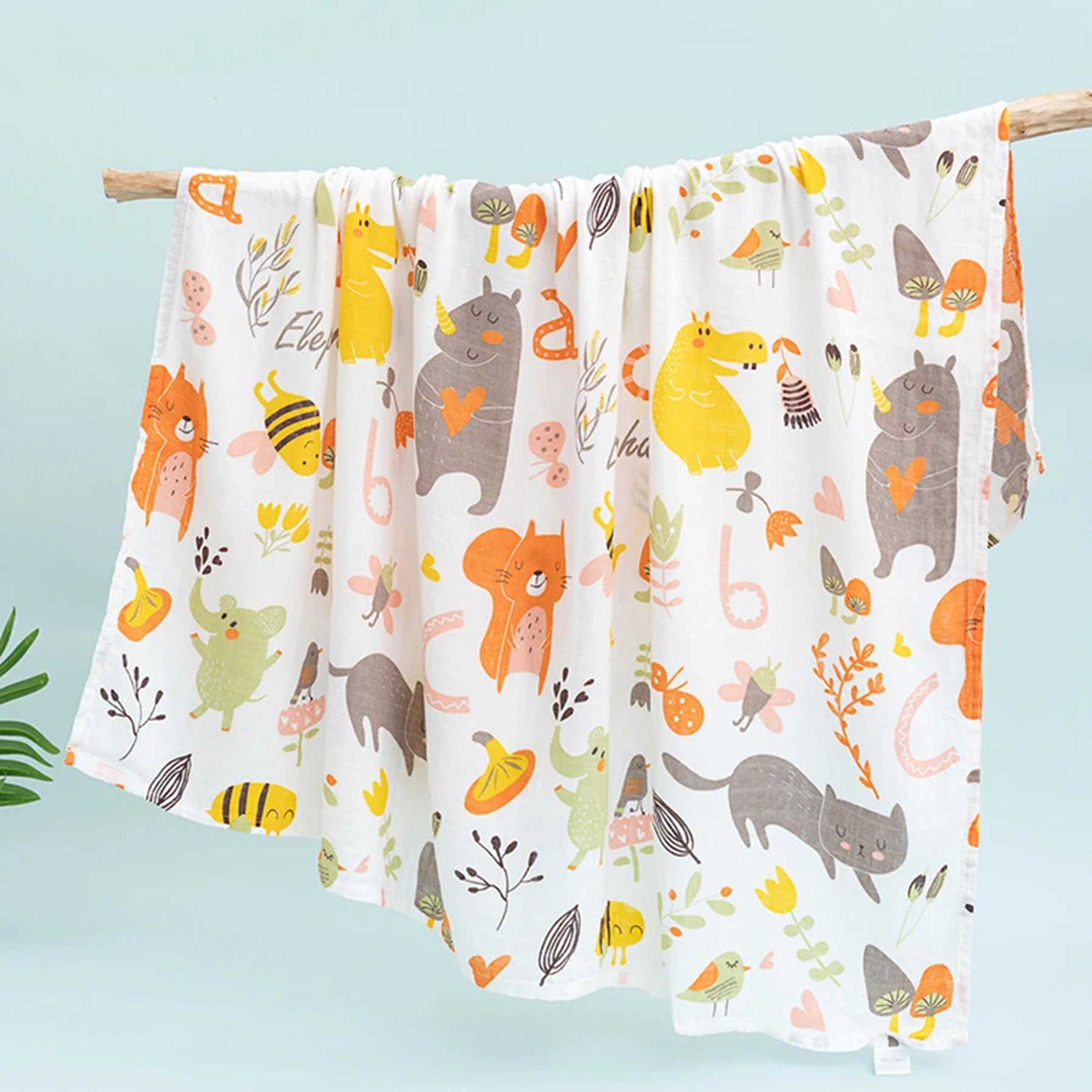cotton soft baby swaddle blanket, muslin newborn summer blankets, quick dry kids bath towel