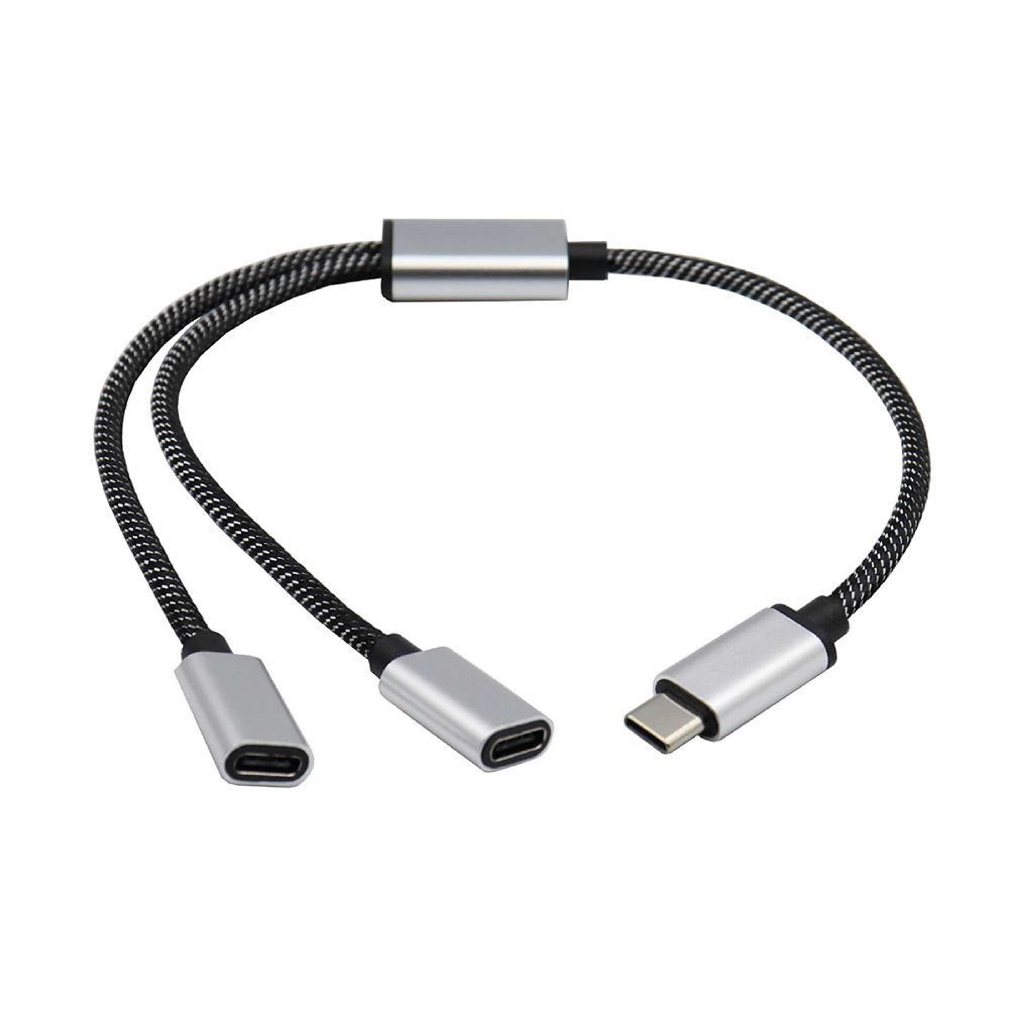 typec hub one to two, type c splitter for mobile phone, tablet, computer, pc accessories for easy data transfer