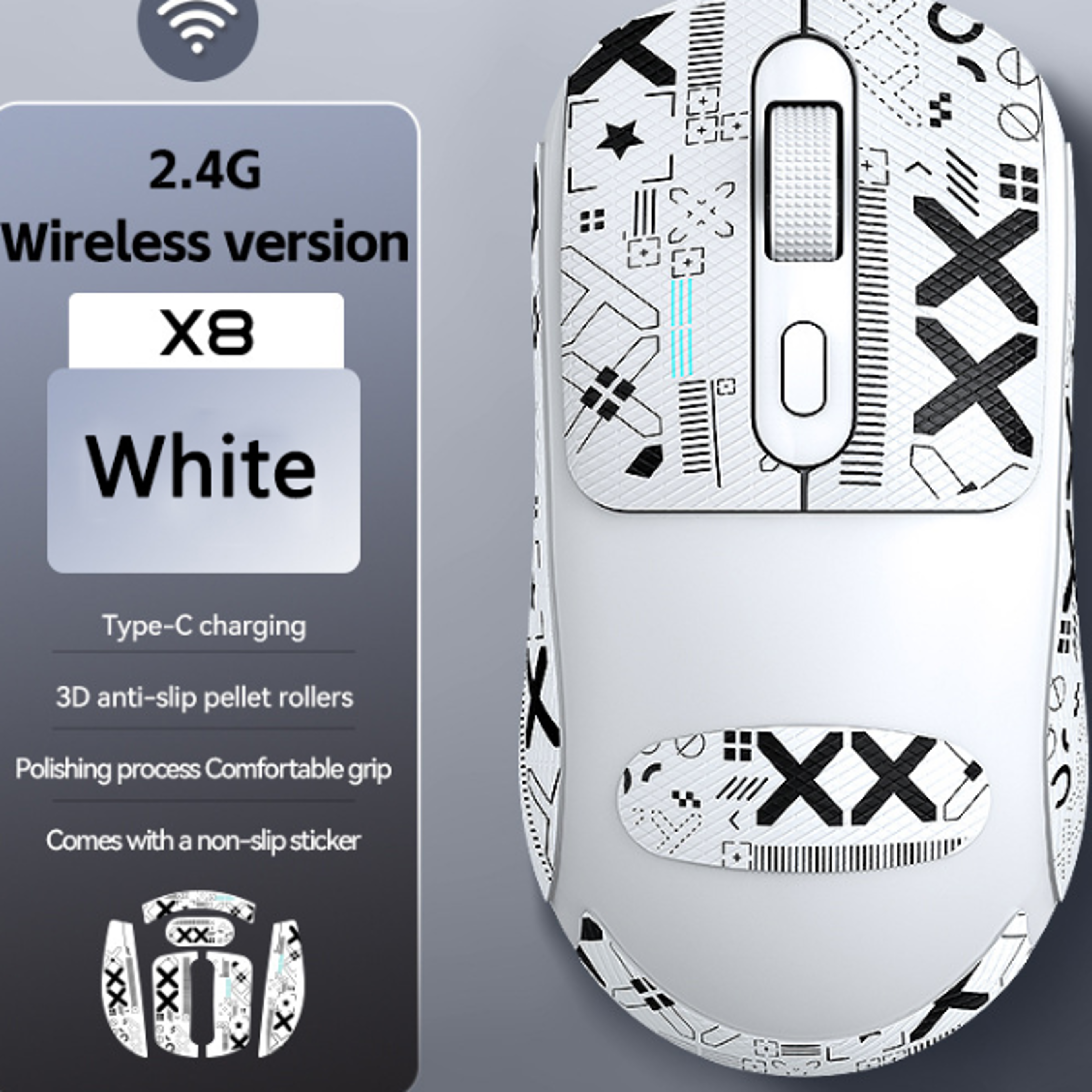 rechargeable wireless gaming mouse, type-c, ideal for office, laptop, and desktop use