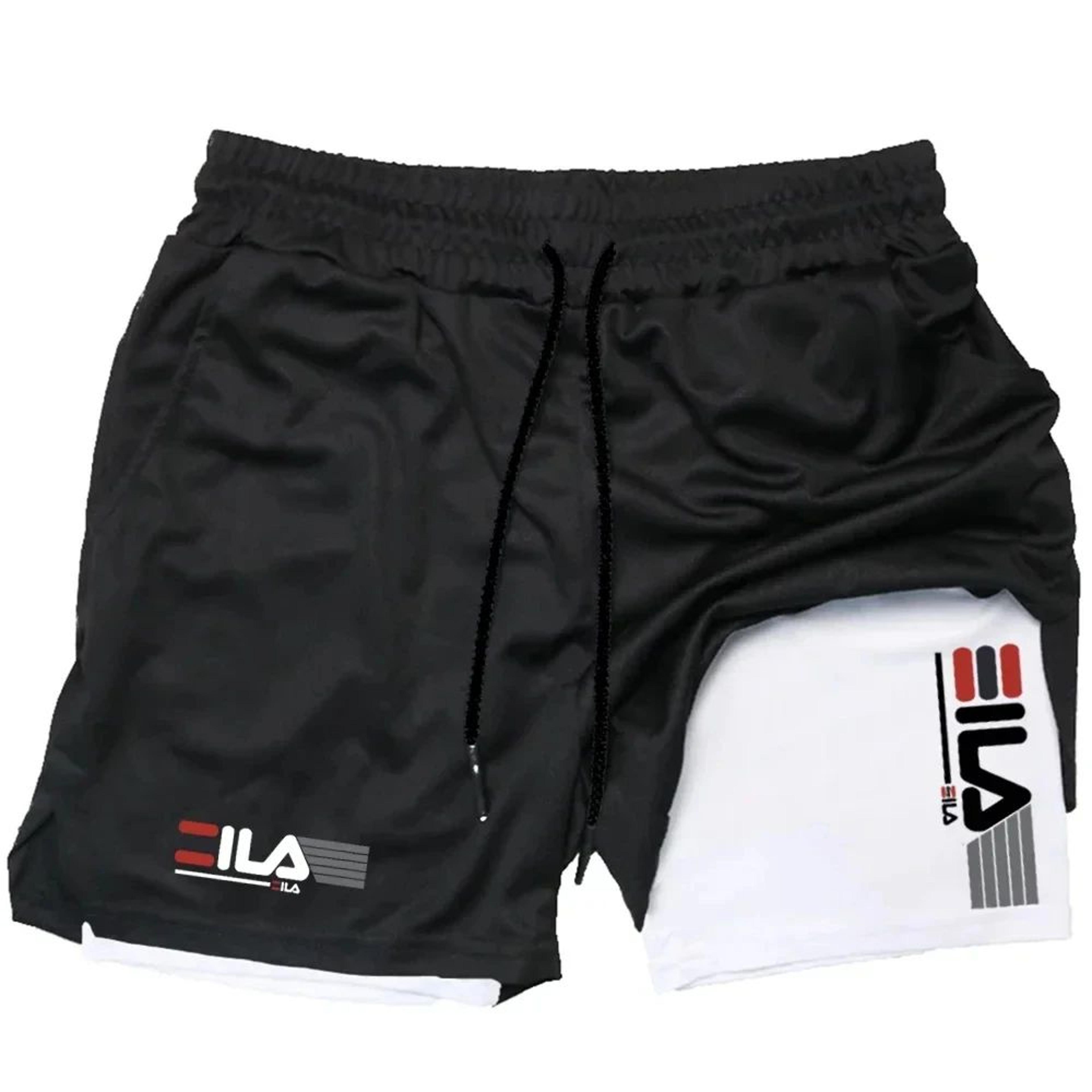double layer men sportswear shorts casual breathable and quick drying for running & swimming